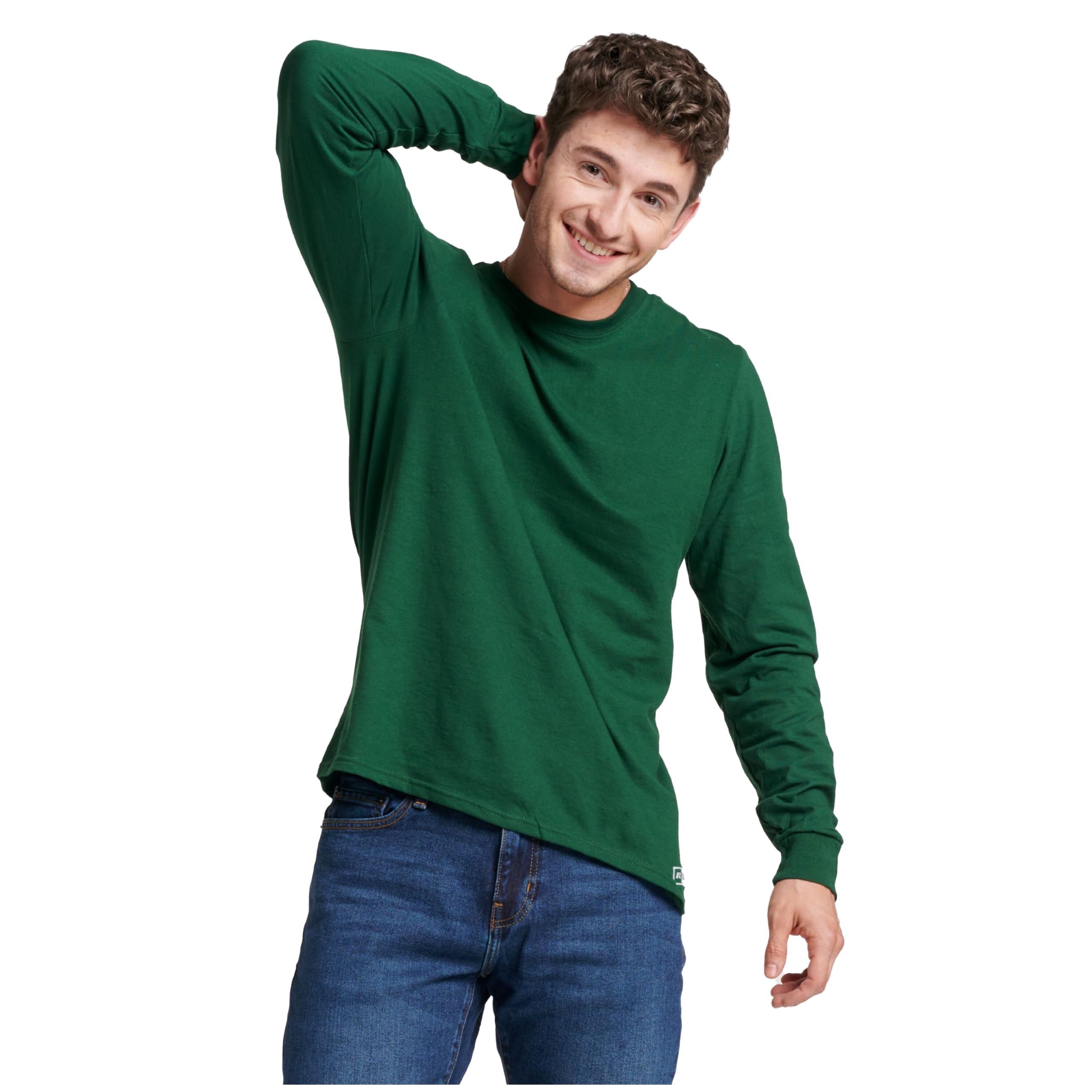 Russell Athletic Men's Dri-Power Long Sleeve Tees, Moisture Wicking, Odor Protection, UPF 30+
