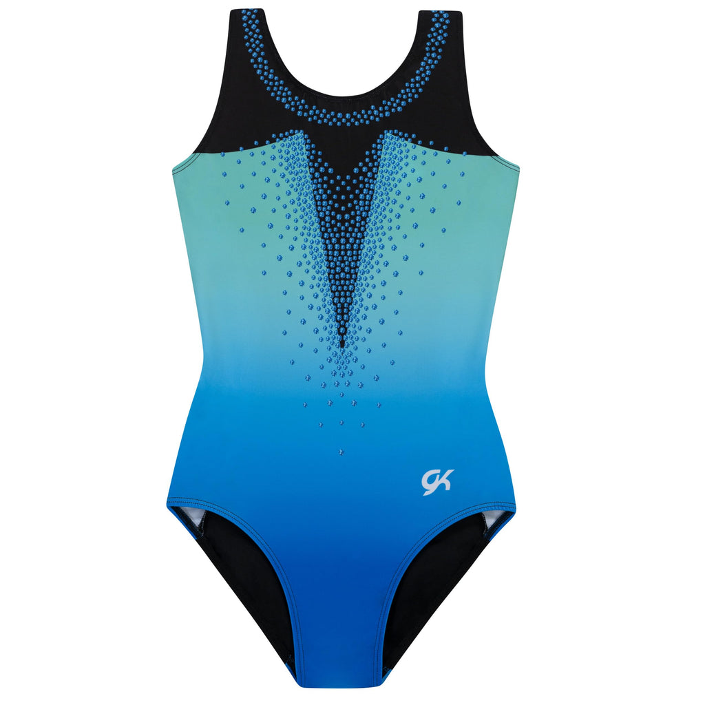 GK Girls Dazzling Diamonds Gymnastics Leotard - Dance Costume with Matching Scrunchie for Toddlers, Children, Juniors (