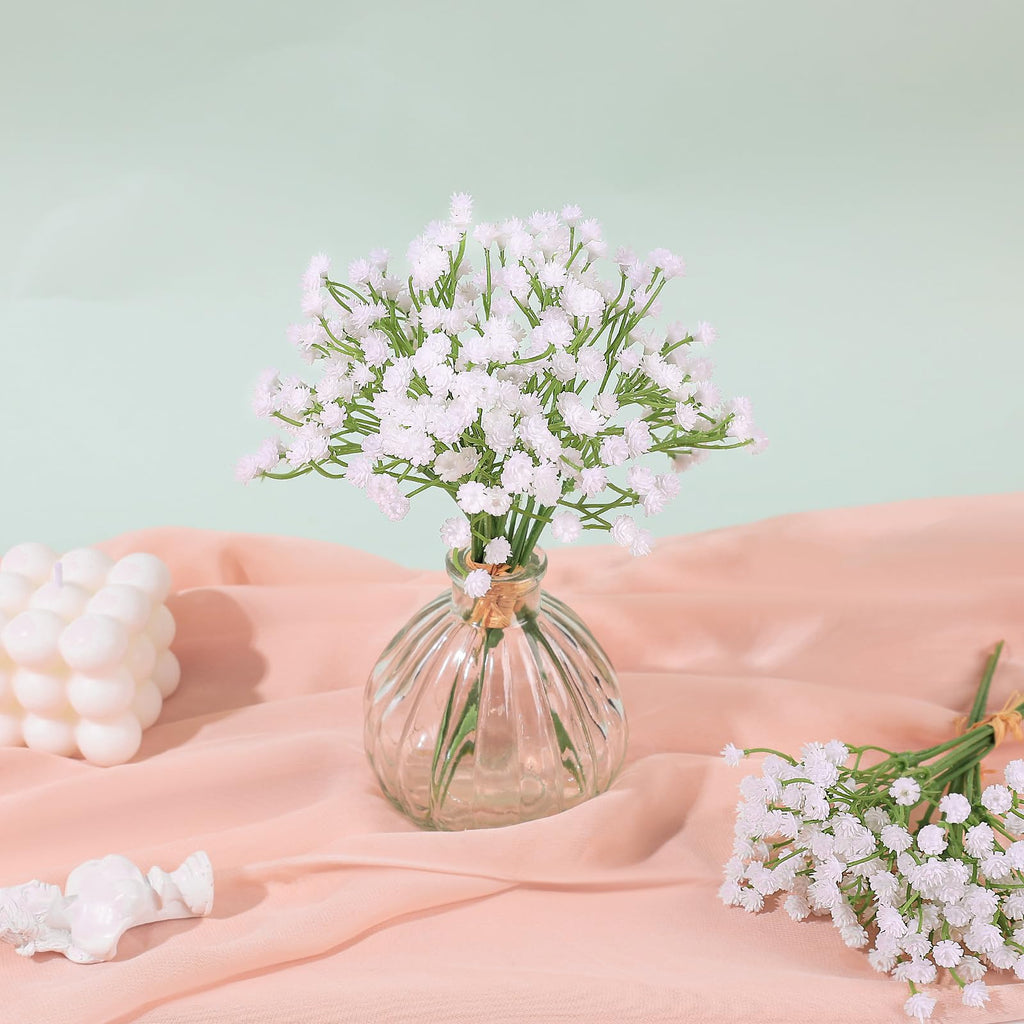 15 PCS Babys Breath Artificial Flowers Fake Babys Breath Flowers Artificial Bulk Blue Gypsophila Bouquets Real Touch Faux Flowers for Wedding Floral Arrangement Party Home Decoration