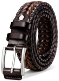 BULLIANT Mens Belts,Leather Woven Braided Belts for Gift Men Casual Jeans Golf