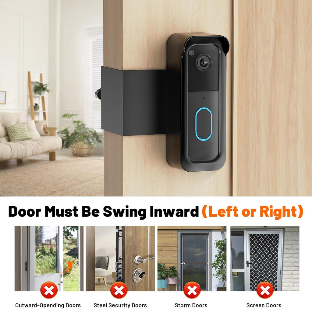 Blink Doorbell Mount, Anti-Theft Doorbell Camera Mount for Blink Video Doorbell 1st Gen & 2nd Gen, No Block Sensor & Night Vision, Doorbell Camera Mount Bracket with Rain Cover