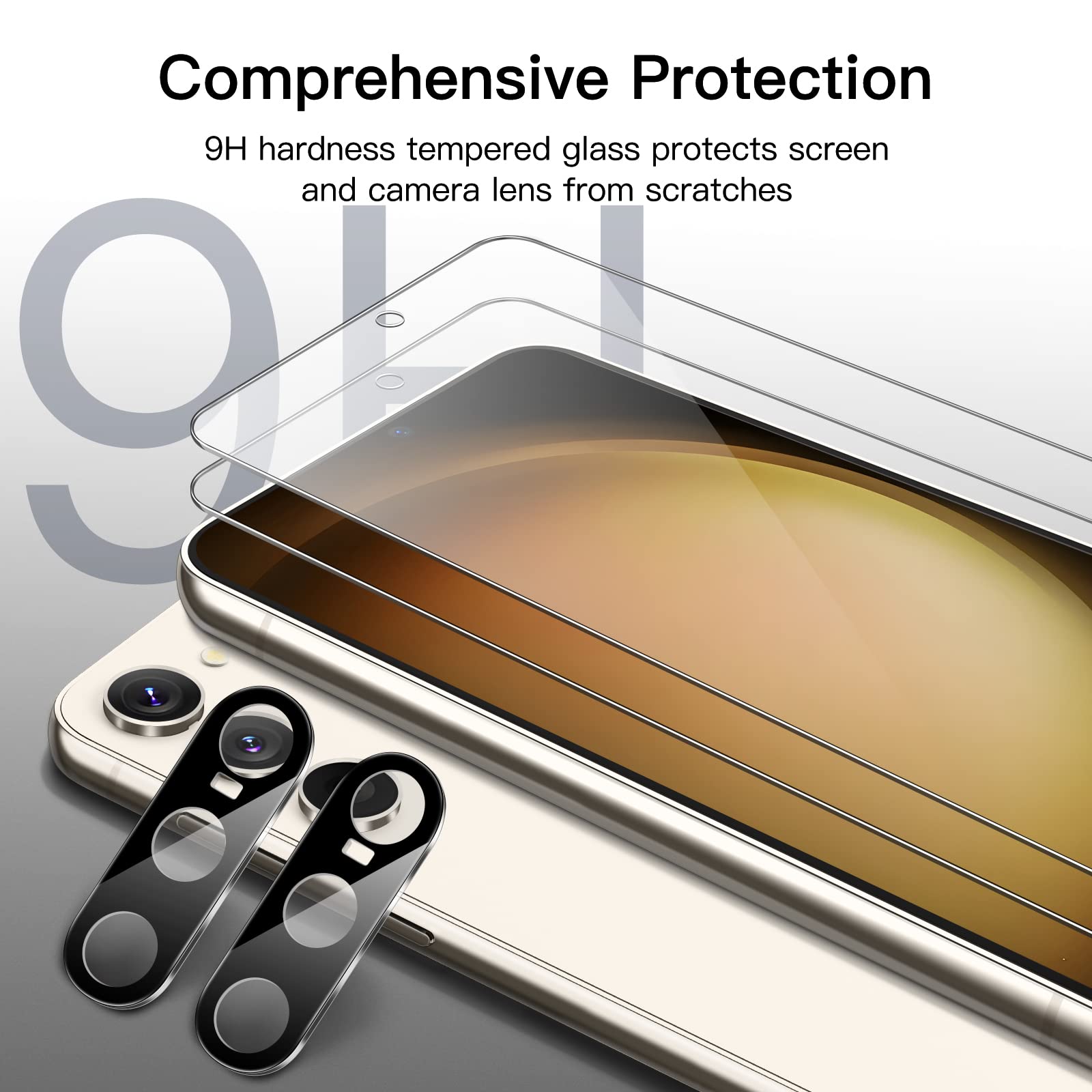 JETech Screen Protector for Samsung Galaxy S20 FE 6.5-Inch with Camera Lens Protector, Tempered Glass Film, Fingerprint ID Compatible, HD Clear, 2-Pack Each