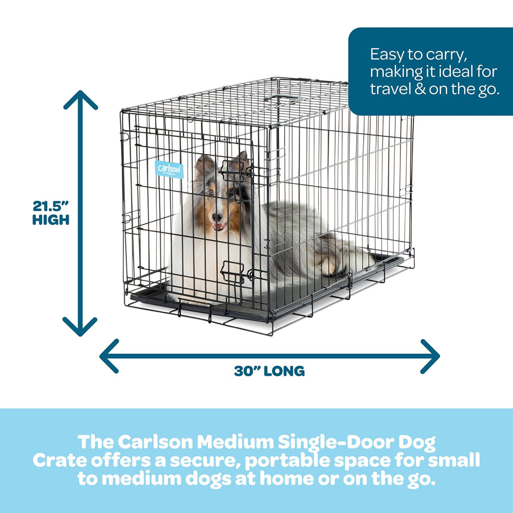 Carlson Secure and Compact Double Door Metal Dog Crate, Medium with Divider Panel
