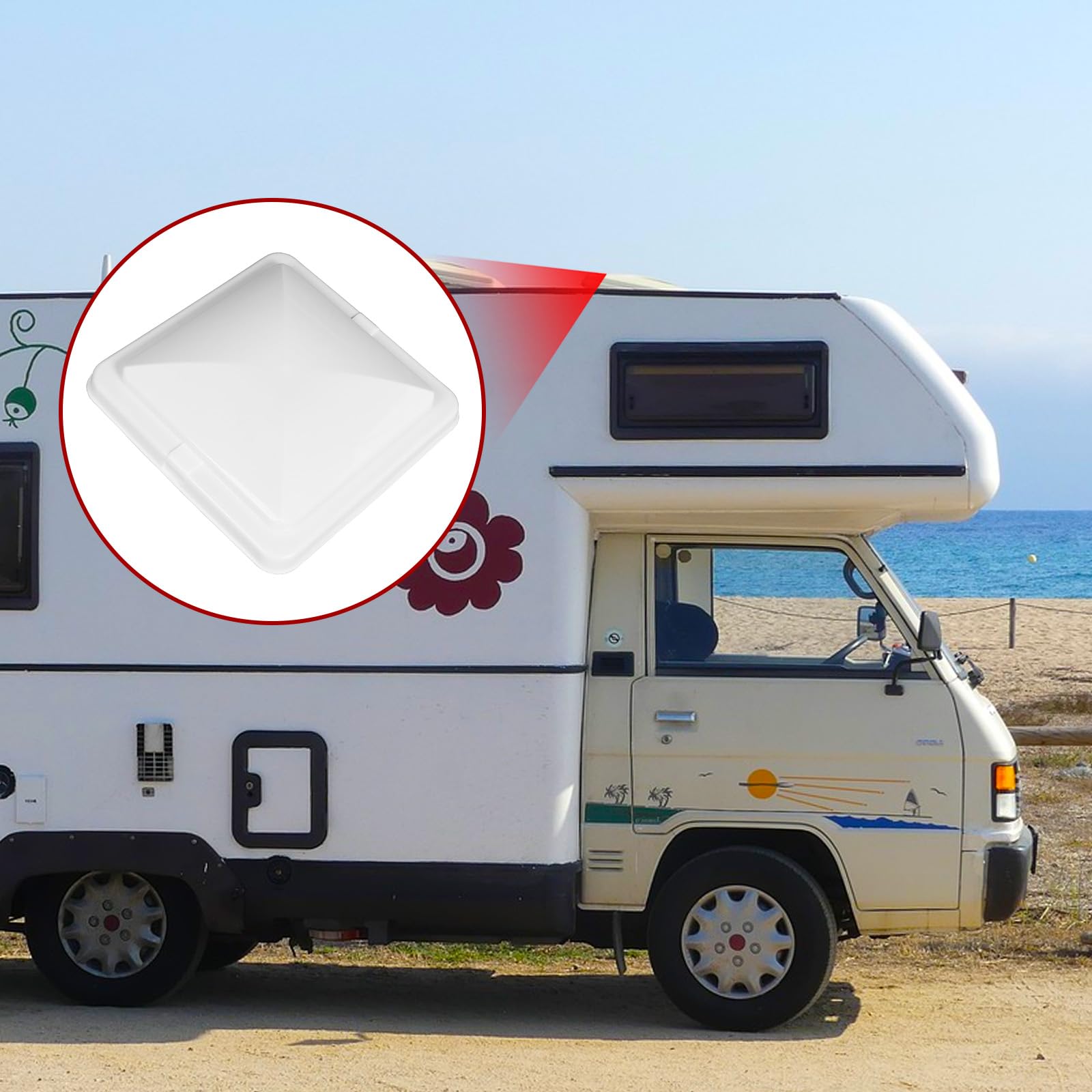 Jack Boss RV Roof Vent Cover, 14 Inch Replacement Vent Lid for Inside RV Trailer Camper Motorhome, White One Pack