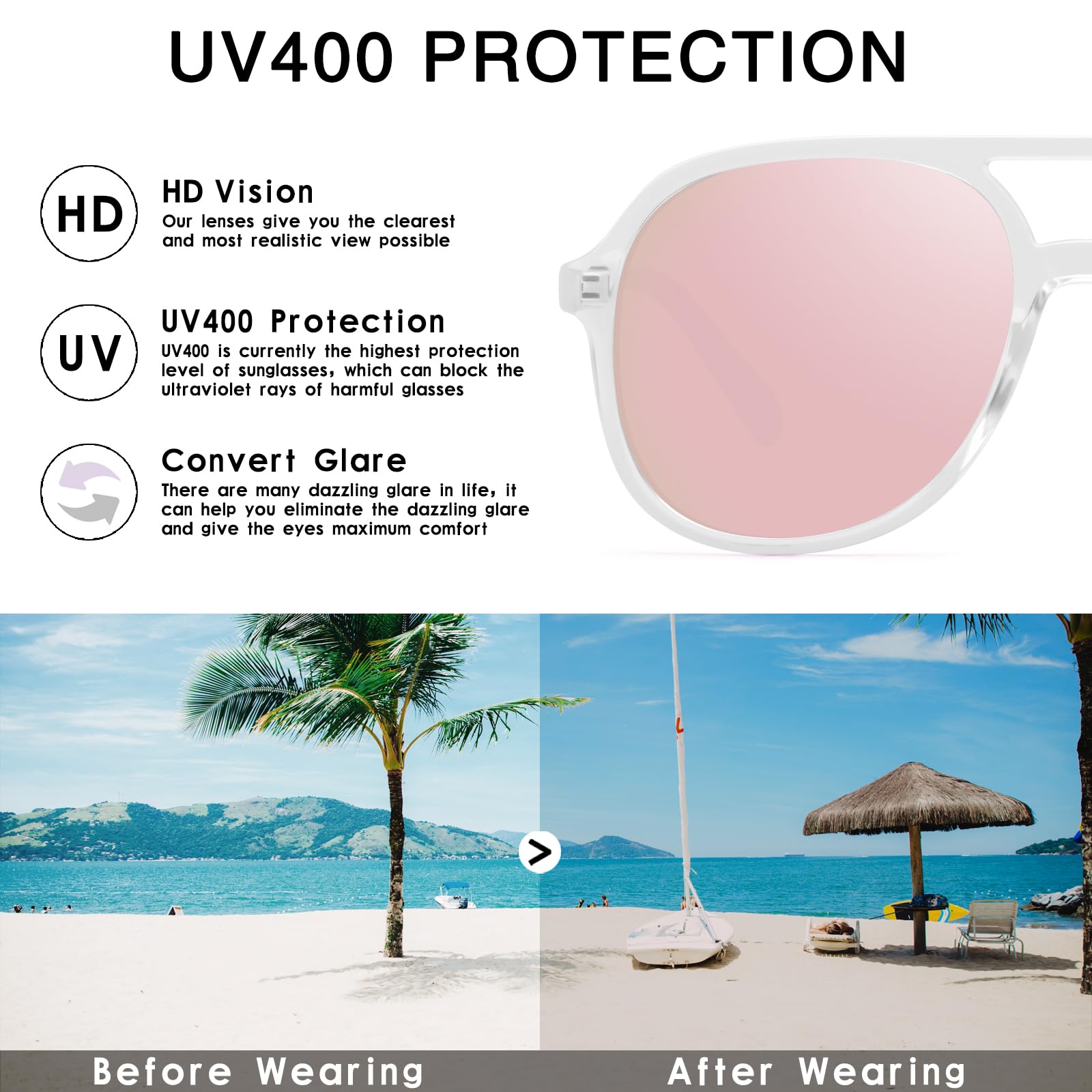 YDAOWKN Retro Square Aviator Sunglasses for Womens Mens Vintage 70s Double Bridge Sun Glasses