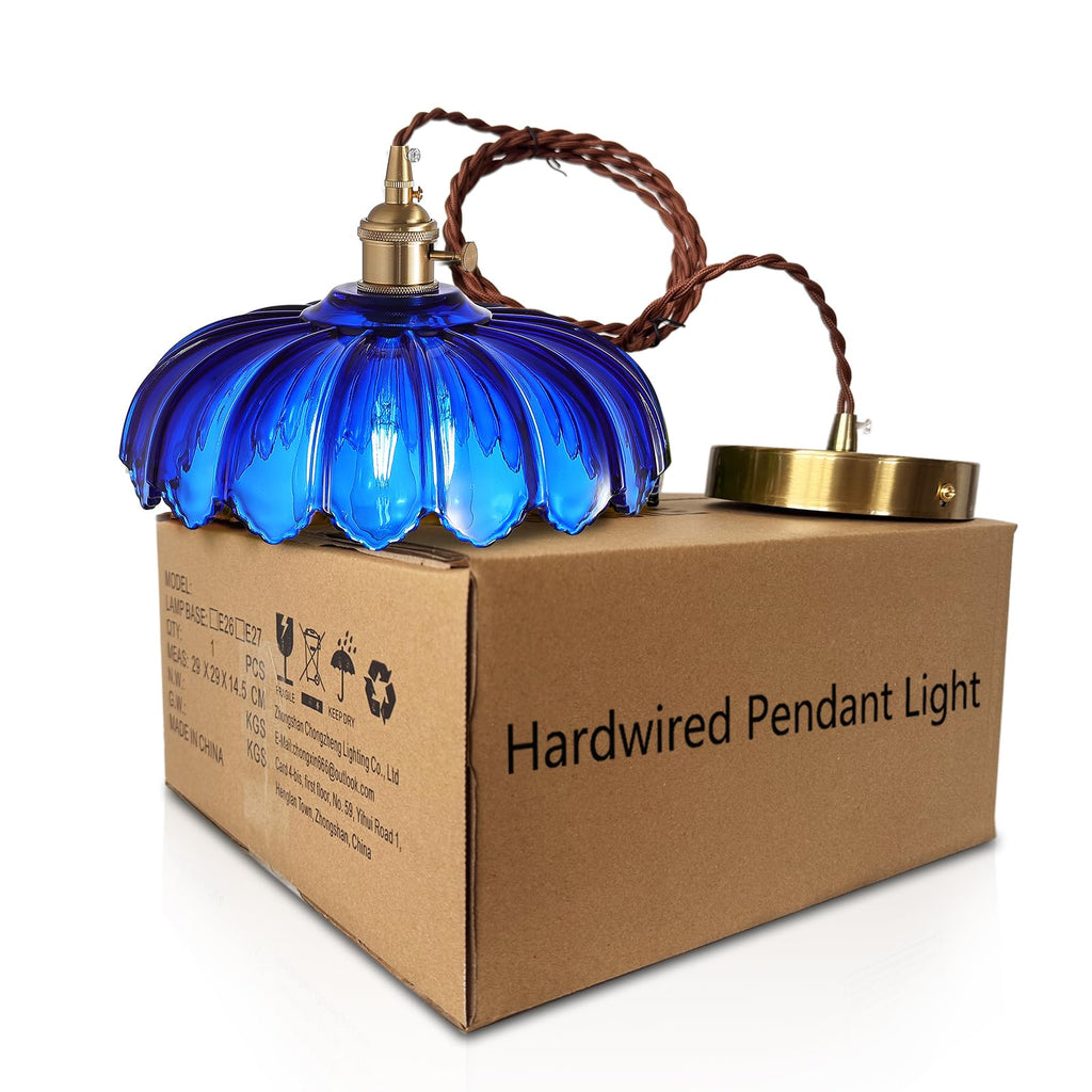 XZHGCEE Plug in Pendant Light: Amber Hanging Lamp Plug in Pendant Lamp, Glass Pendant Lighting for Kitchen Island, Bedroom, Dining Room, Living Room, No Bulb