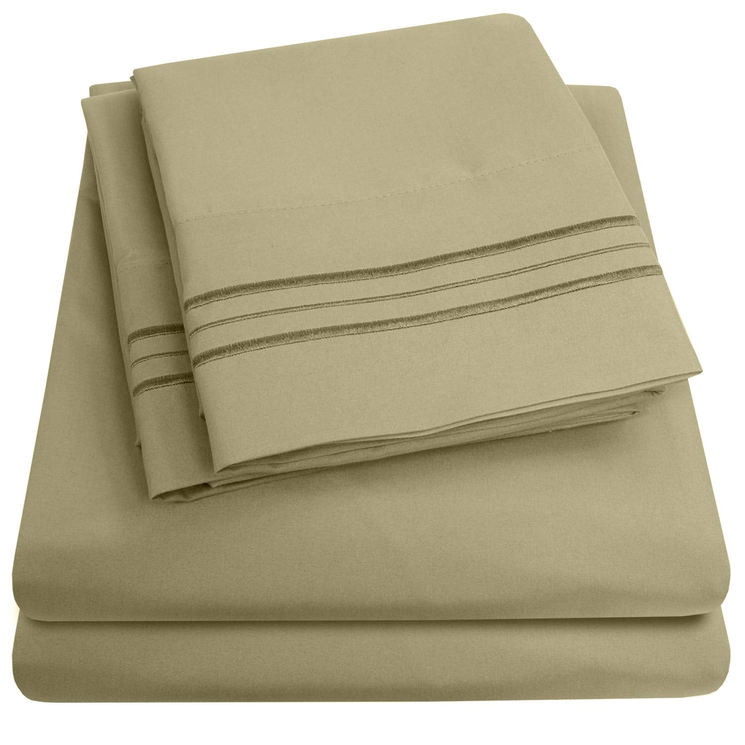 1500 Supreme Collection Extra Deep Pocket Sheets Set - Luxury Soft Bed Sheets, Wrinkle Free, Bedding, Over 40 Colors, 21 inch Extra Deep Pocket, Twin, Black