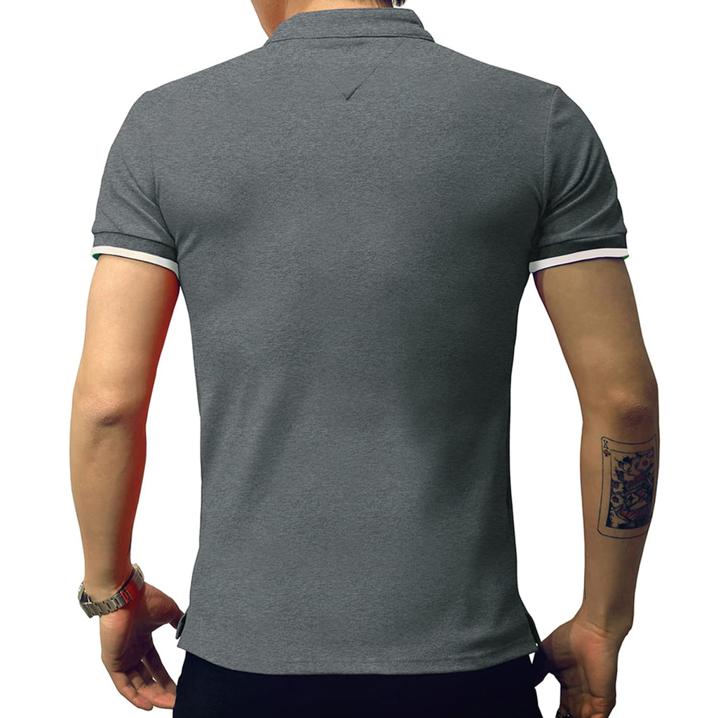 LOGEEYAR Mens Fashion Polo Henley Shirts Short/Long Sleeve Casual T-Shirts Slim Fit Cotton Polo Shirts for Men