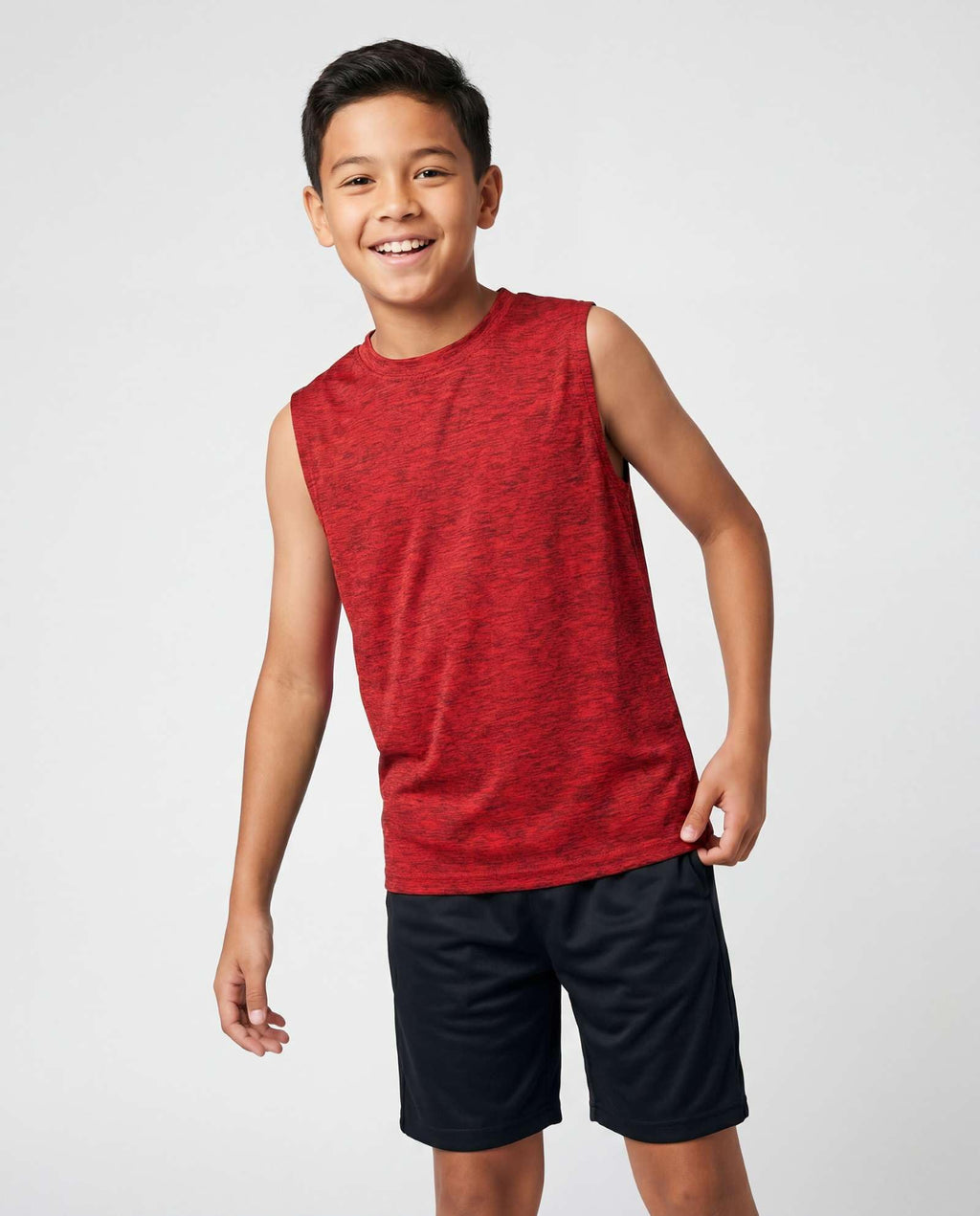 Real Essentials 5 Pack: Boys Dry-Fit Active Athletic Performance Tank Top