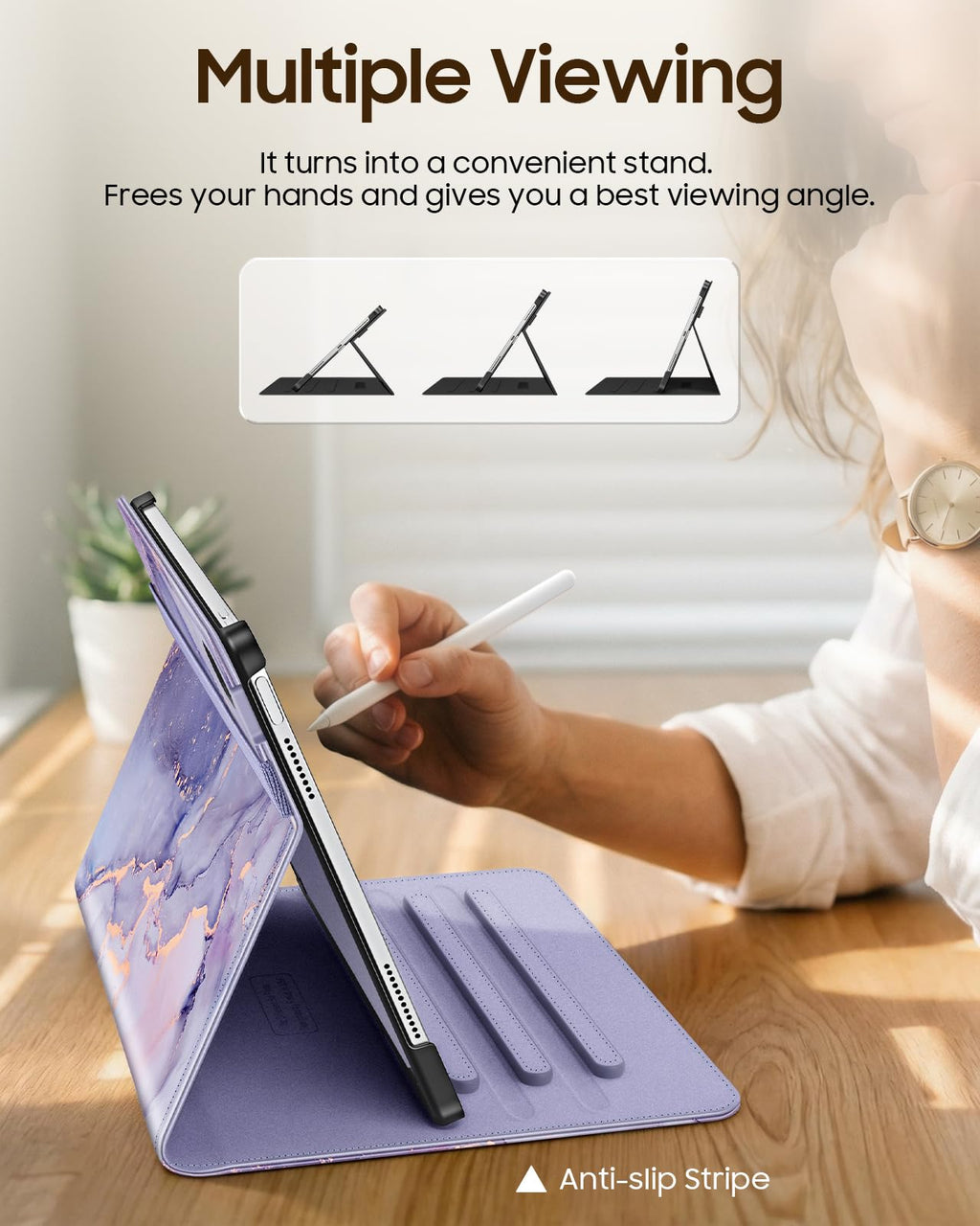 Fintie Case for iPad Air 11-inch M4/M3/M2 (2026/2025/2024), iPad Air 5th/4th Generation (2022/2020) 10.9 Inch, Multi-Angle Viewing Protective Cover with Pencil Holder & Pocket, Black