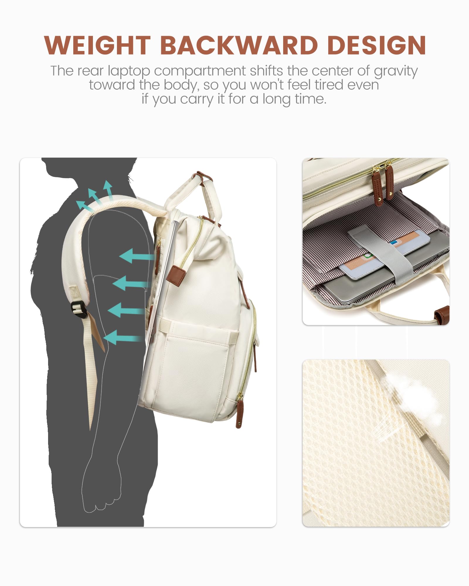 LOVEVOOK Laptop Backpack for Women, 15.6 inch Waterproof Nurse Bag Teacher Work Backpack Purse for Women, Travel Computer Backpack for College Office Business Ladies