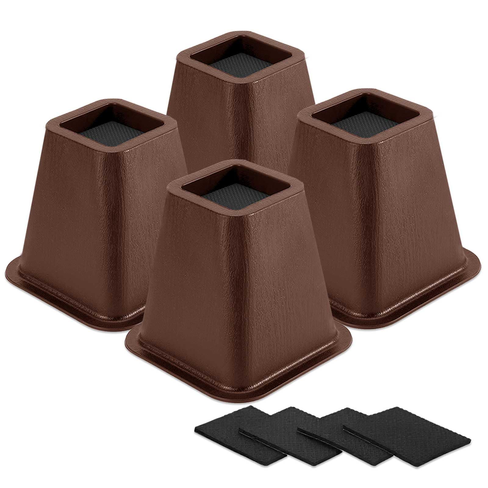 12 Pack Furniture Risers 1 Inch, Adjustable Bed Risers Heavy Duty for Table Desk Couch Chair Sofa Cabinet Bed Frame Dorm, Square Stackable Table Leg Risers Lift Height 1", 2" or 3", Black