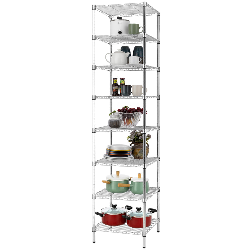 Finnhomy Heavy Duty 5 Tier Wire Shelving Unit, 18x18x59-inches 5 Shelves Storage Rack, Metal Shelving with Thicken Steel Tube, NSF Certified, Chrome