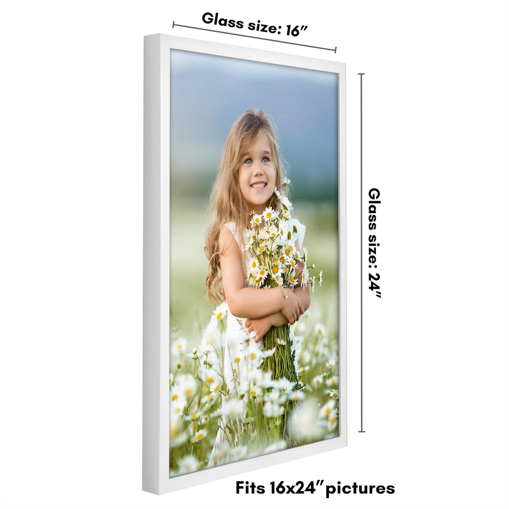 Americanflat 5x7 Picture Frame with Shatter-Resistant Glass - Soho Collection - Gallery Style Deep Molding Picture Frames for Tabletop and Wall Display - Black