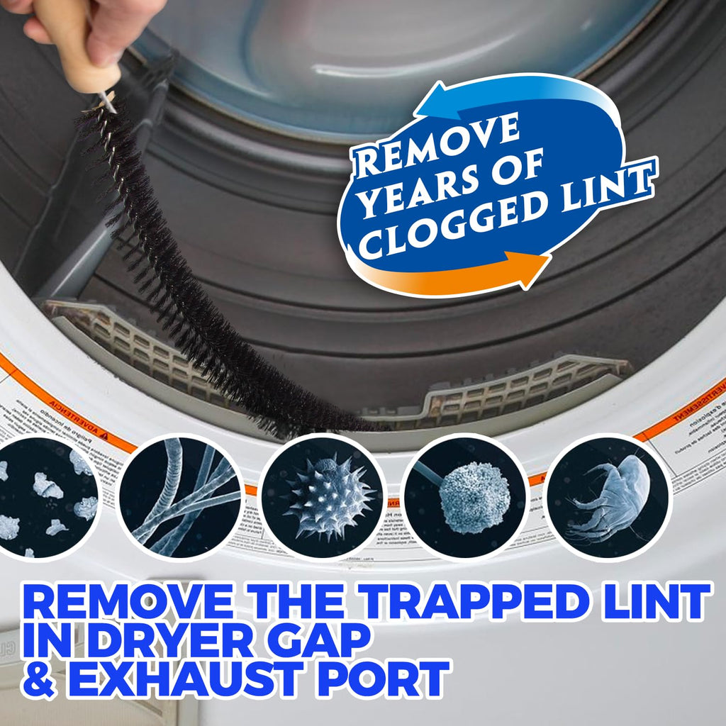 Holikme Dryer Vent Cleaner Kit, Include 30Feet Dryer Vent Cleaning Brush, Dryer Lint Vacuum Attachment, Lint Brush & Dryer Adapters, Blue