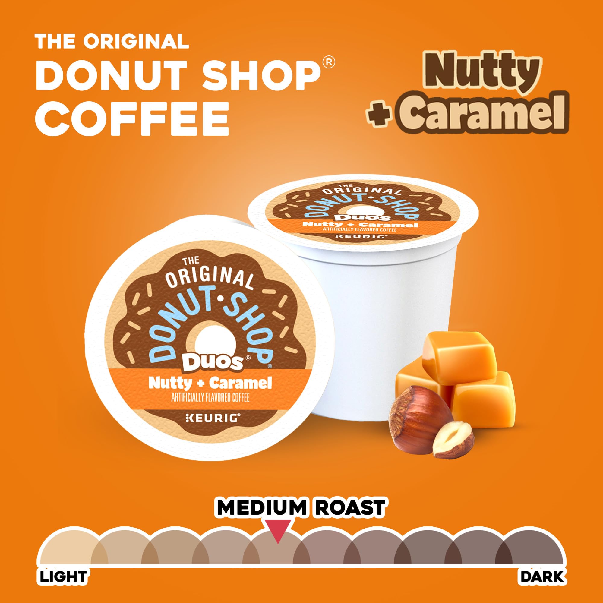 The Original Donut Shop Duos Coconut + Mocha Coffee, Keurig Single Serve K-Cup Pods, Medium Roast Coffee, 60 Count, (6 Packs of 10)