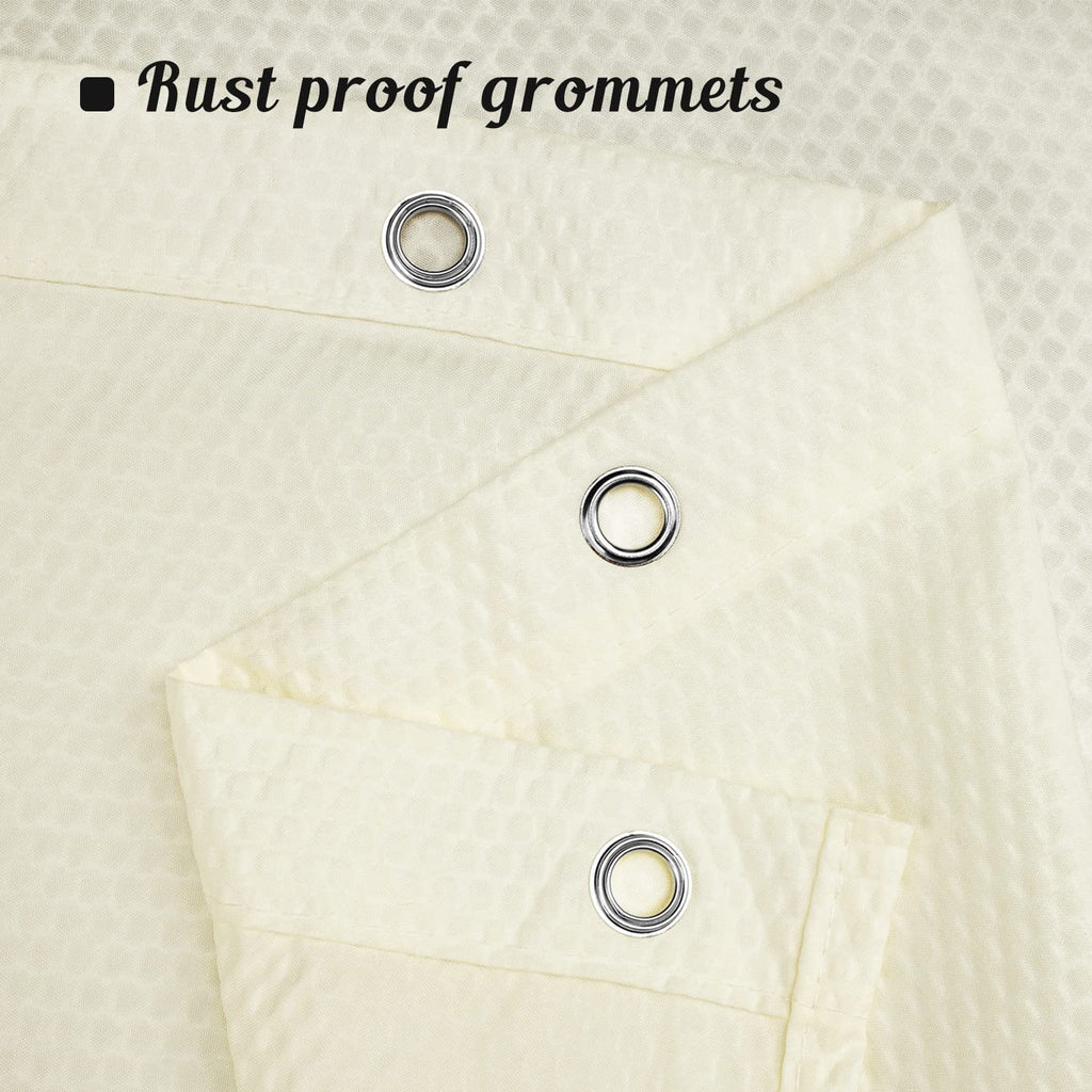 Mrs Awesome Embossed Microfiber Shower Curtain Liner 70 x 72 inches, Soft Fabric Shower Curtain Washable and Water Repellent,70x72, Cream