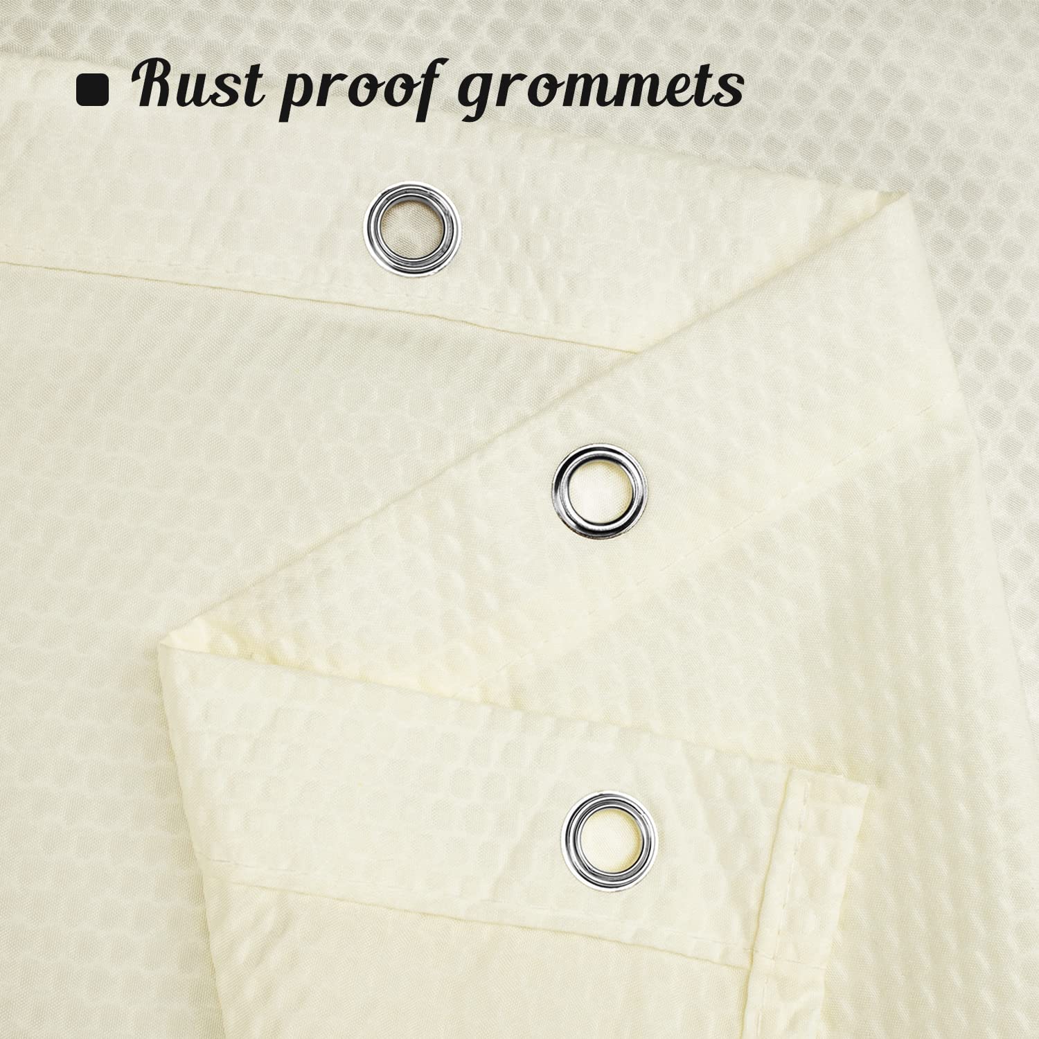 Mrs Awesome Embossed Microfiber Shower Curtain Liner 70 x 72 inches, Soft Fabric Shower Curtain Washable and Water Repellent,70x72, Cream