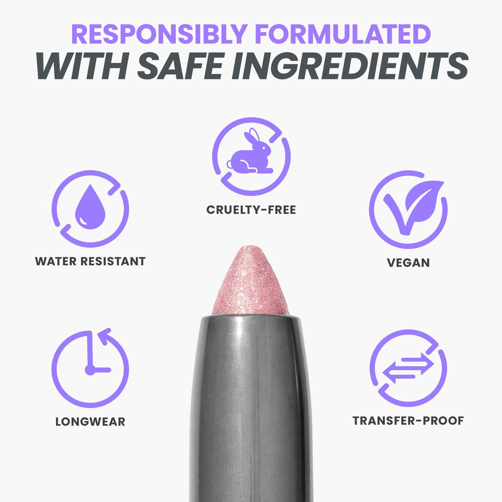 Wonderskin IYKYK Eyeshadow Stick - Longwear Eye Shadow Sticks, Budge-Proof and Waterproof Shimmer Eyeshadow Stick with Built-in Sharpener (Ash)