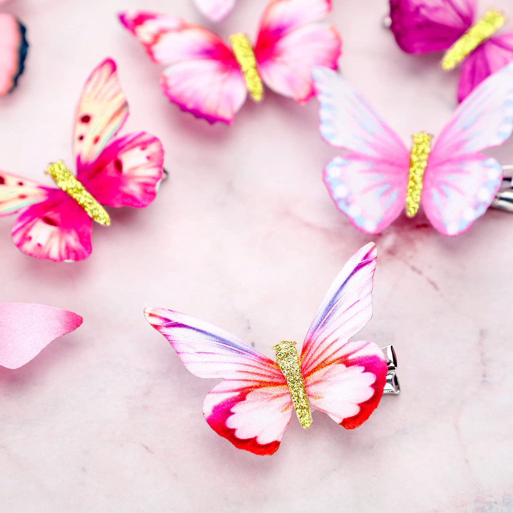 Boao 18 Pieces Glitter Butterfly Hair Clips for Girls Teens Women Hair Accessories (Bright Style)