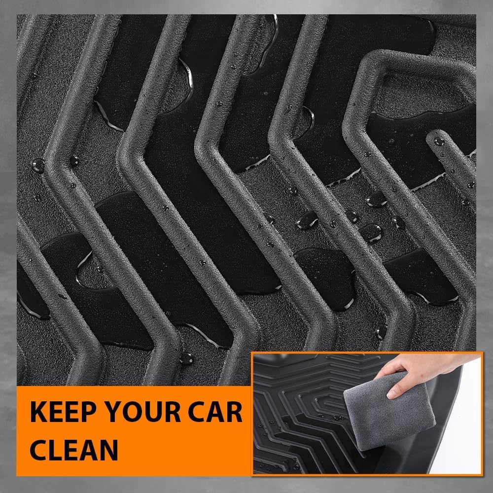 G-PLUS Floor Mats Fit for Toyota 4Runner 2013-2024/Fit Lexus GX460 2014-2023/Not Fit Vehicles with Vinyl Flooring, TPE Black,1st & 2nd Row 3pcs Mats