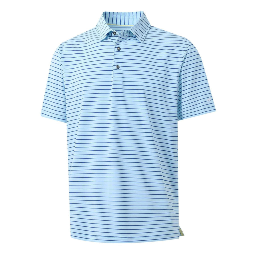 Rouen Mens Polo Shirts Short Sleeve Dry Fit Performance Moisture Wicking Causal Striped Polo Collared Golf Shirts for Men