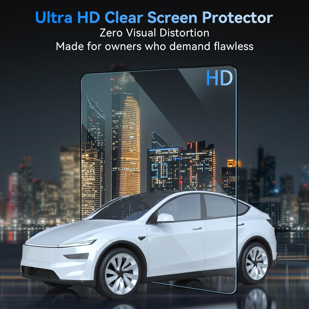 8" Rear Screen Protector for Tesla Model Y Juniper/Model 3 Highland, [HD & No-edge Gaps & 9H] Tempered Glass Screen Protector with Alignment Frame for Tesla Model 3/Y Accessories, Glossy