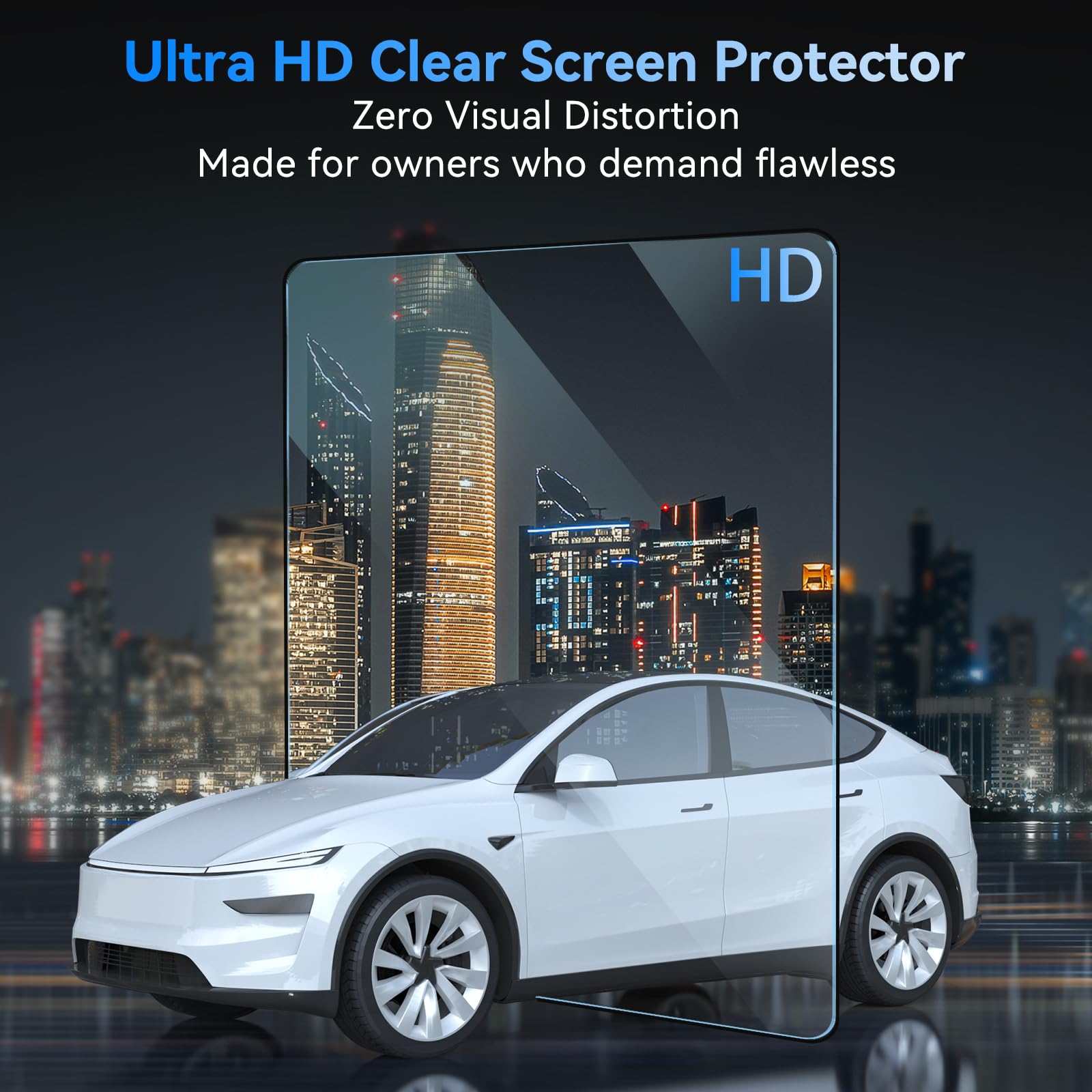 8" Rear Screen Protector for Tesla Model Y Juniper/Model 3 Highland, [HD & No-edge Gaps & 9H] Tempered Glass Screen Protector with Alignment Frame for Tesla Model 3/Y Accessories, Glossy