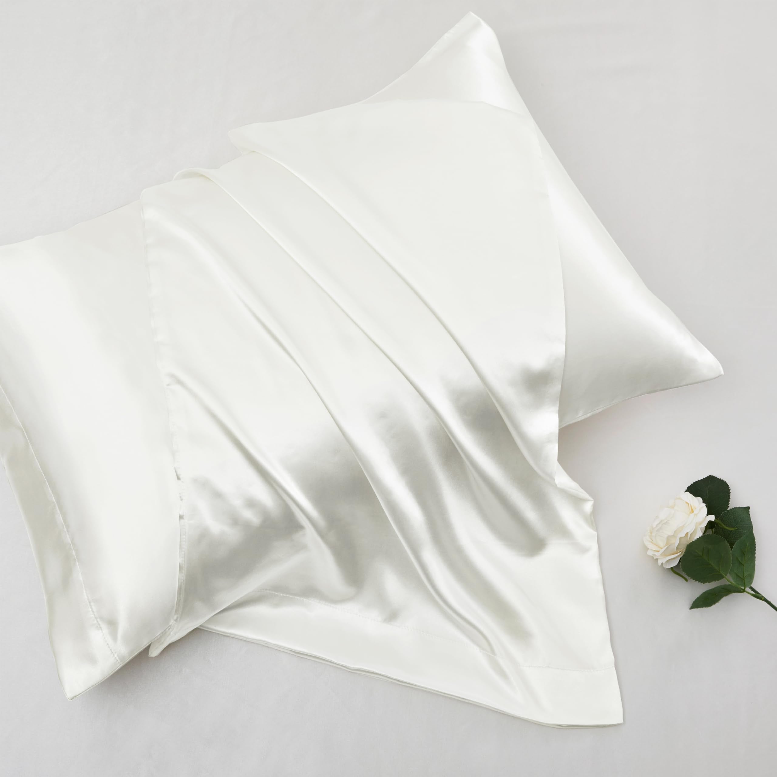Vonty Extra Deep Pocket Full Sheet Sets - Cooling & Silky Satin Full Size Sheets with 18-24 Inch Deep Pocket, Black Satin Bed Sheets Fit Up to 24" Deep Mattress - 4 Piece Set
