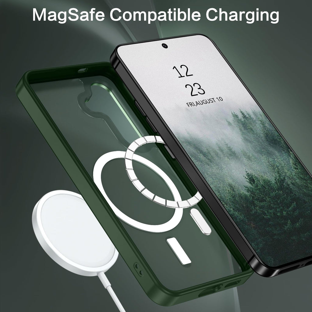 BENTOBEN Magnetic for Samsung Galaxy S24 Plus Case [Compatible with Magsafe] Translucent Matte Slim Thin Shockproof Anti-Yellow Women Men Protective Phone Cases Cover for Samsung S24 Plus 6.7", Black