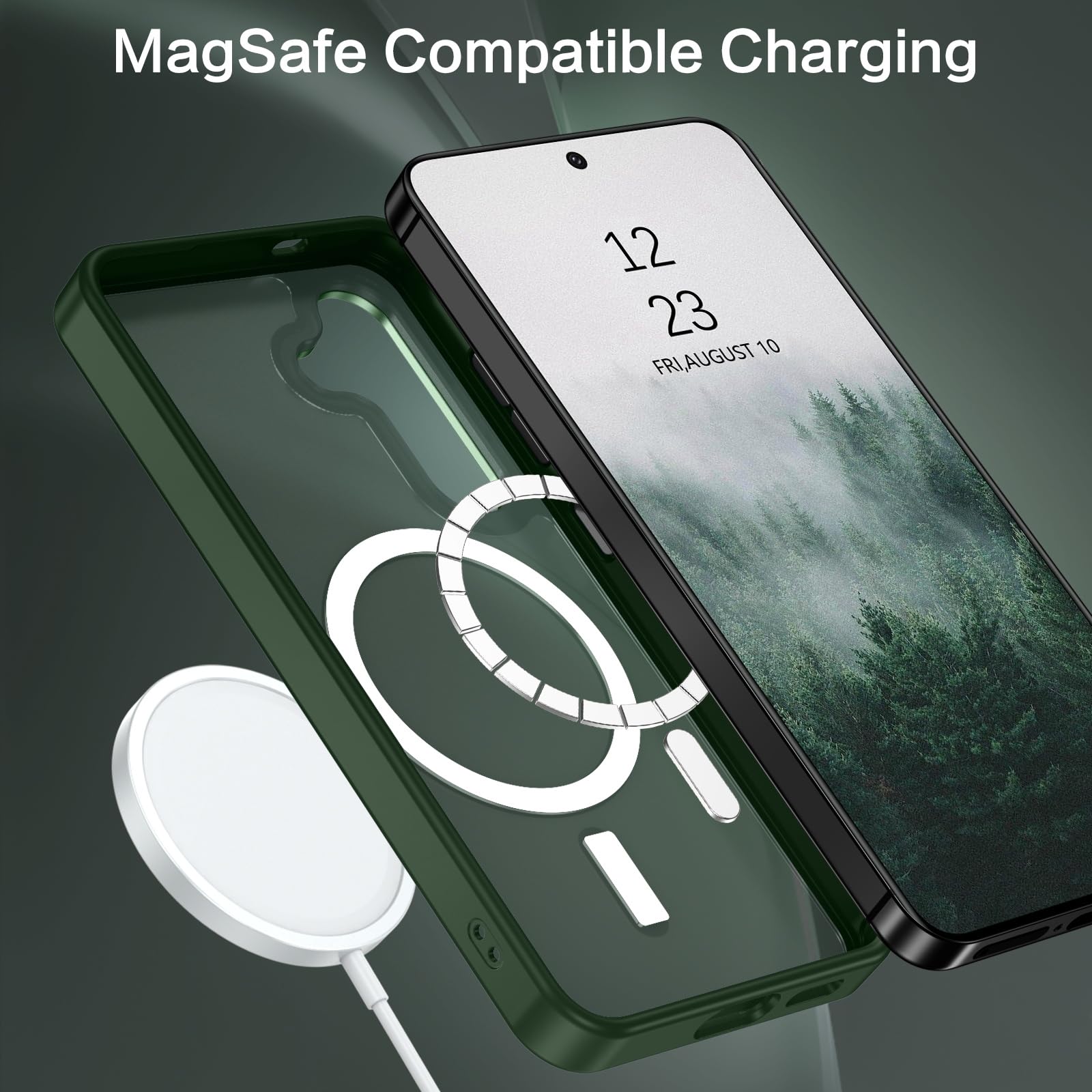 BENTOBEN Magnetic for Samsung Galaxy S24 Plus Case [Compatible with Magsafe] Translucent Matte Slim Thin Shockproof Anti-Yellow Women Men Protective Phone Cases Cover for Samsung S24 Plus 6.7", Black