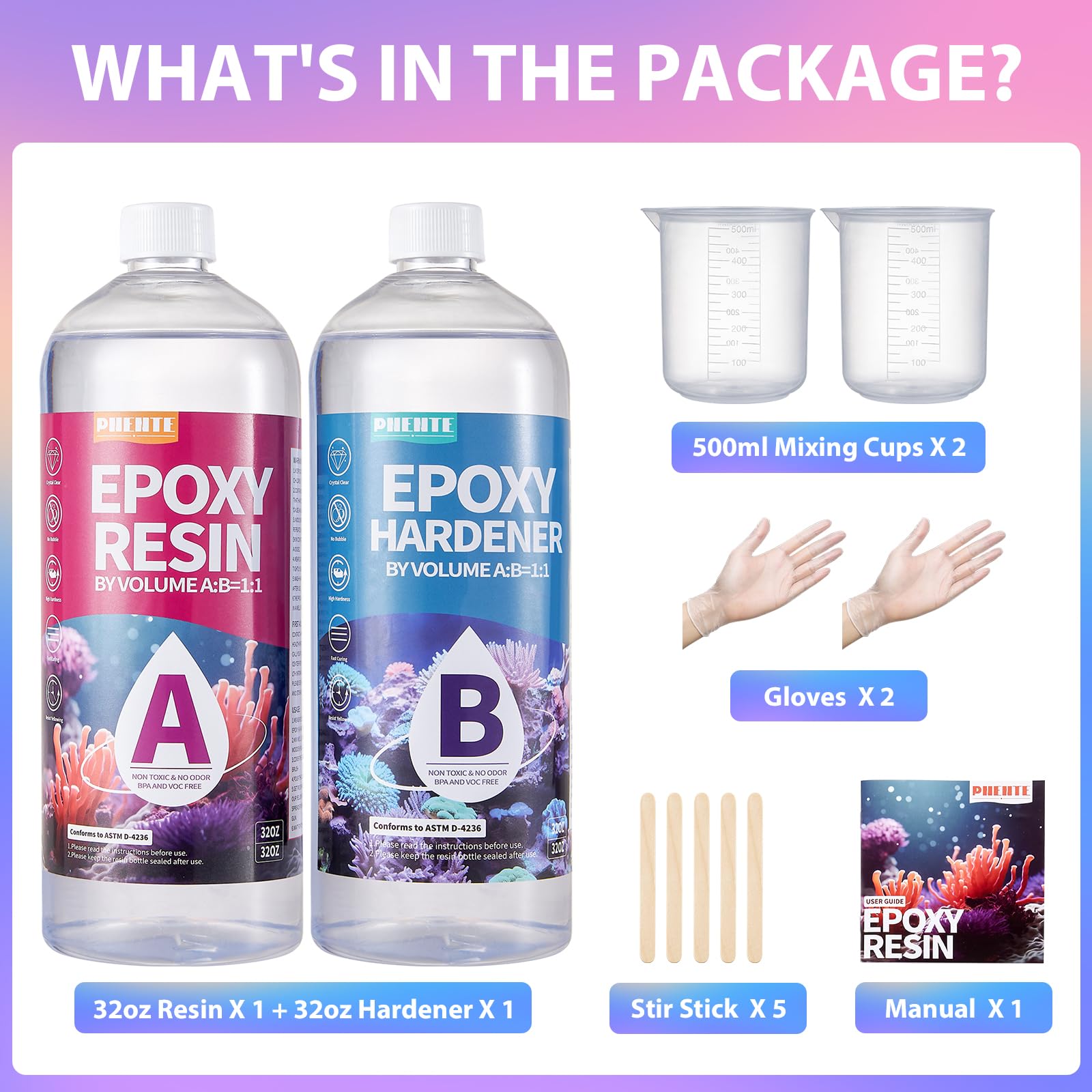 1 Gallon Epoxy Resin Kit, Crystal Clear and Hard Upgraded 2 Part Resin and Hardener for Casting Coating, Countertop, Table top, Art DIY Handcraft Jewelry