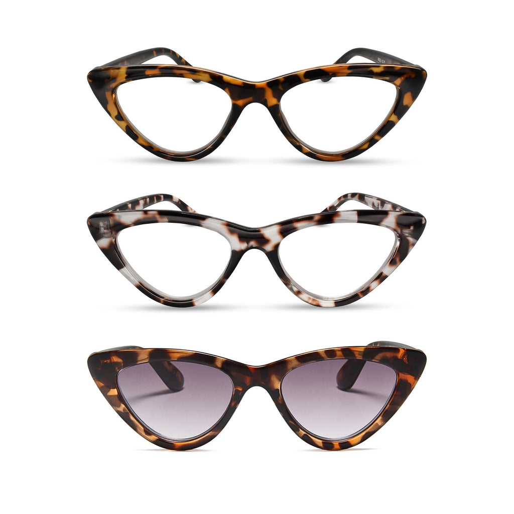 2SeeLife Premium Cat Eye TR-90 Reading Glasses for Women – Narrow–Medium Fit, Sturdy Frame, Spring Hinges, Stylish Readers, Black, +0.50