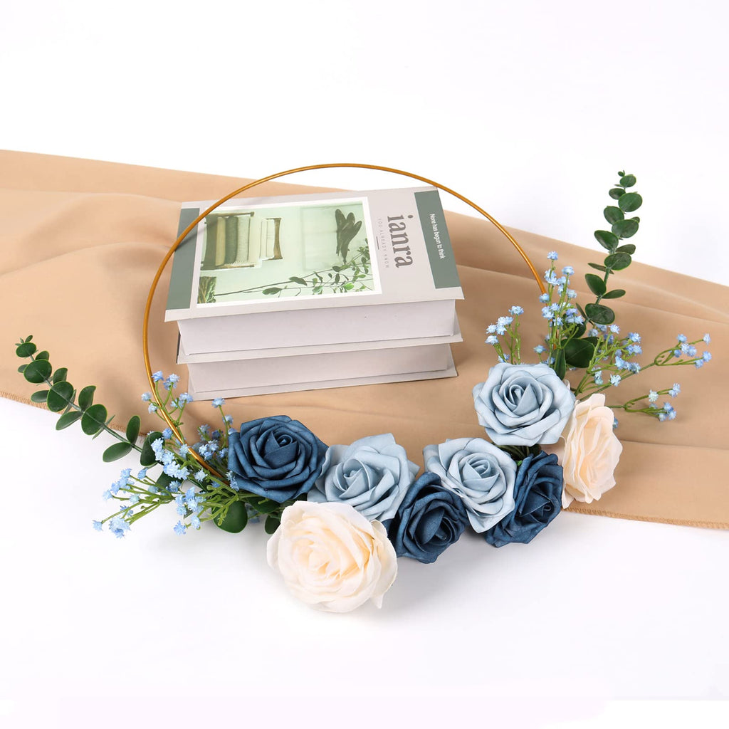 15 PCS Babys Breath Artificial Flowers Fake Babys Breath Flowers Artificial Bulk Blue Gypsophila Bouquets Real Touch Faux Flowers for Wedding Floral Arrangement Party Home Decoration