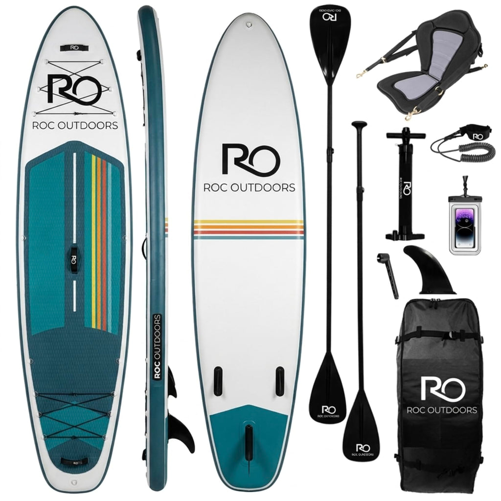 Roc Inflatable Stand Up Paddle Board 10' 6" with Premium SUP Paddle Board Accessories, Wide Stable Design, Non-Slip Comfort Deck for Youth & Adults