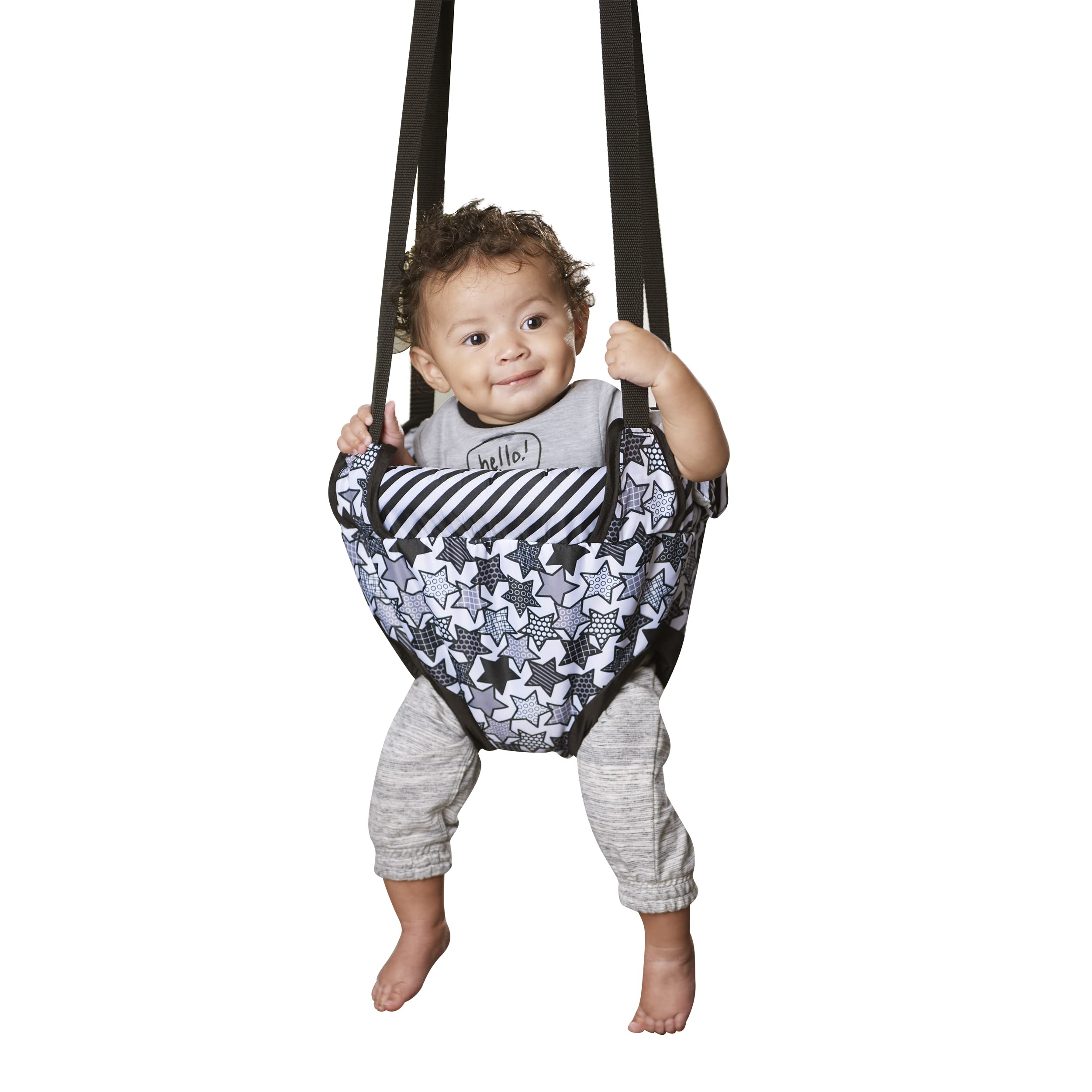 Evenflo Exersaucer Johnny Jumper Featuring Easy-to-Use Clamp Attachment for Quick and Tool-Free Set Up and Adjustable Straps to Customize The Height for Your Child, Owl