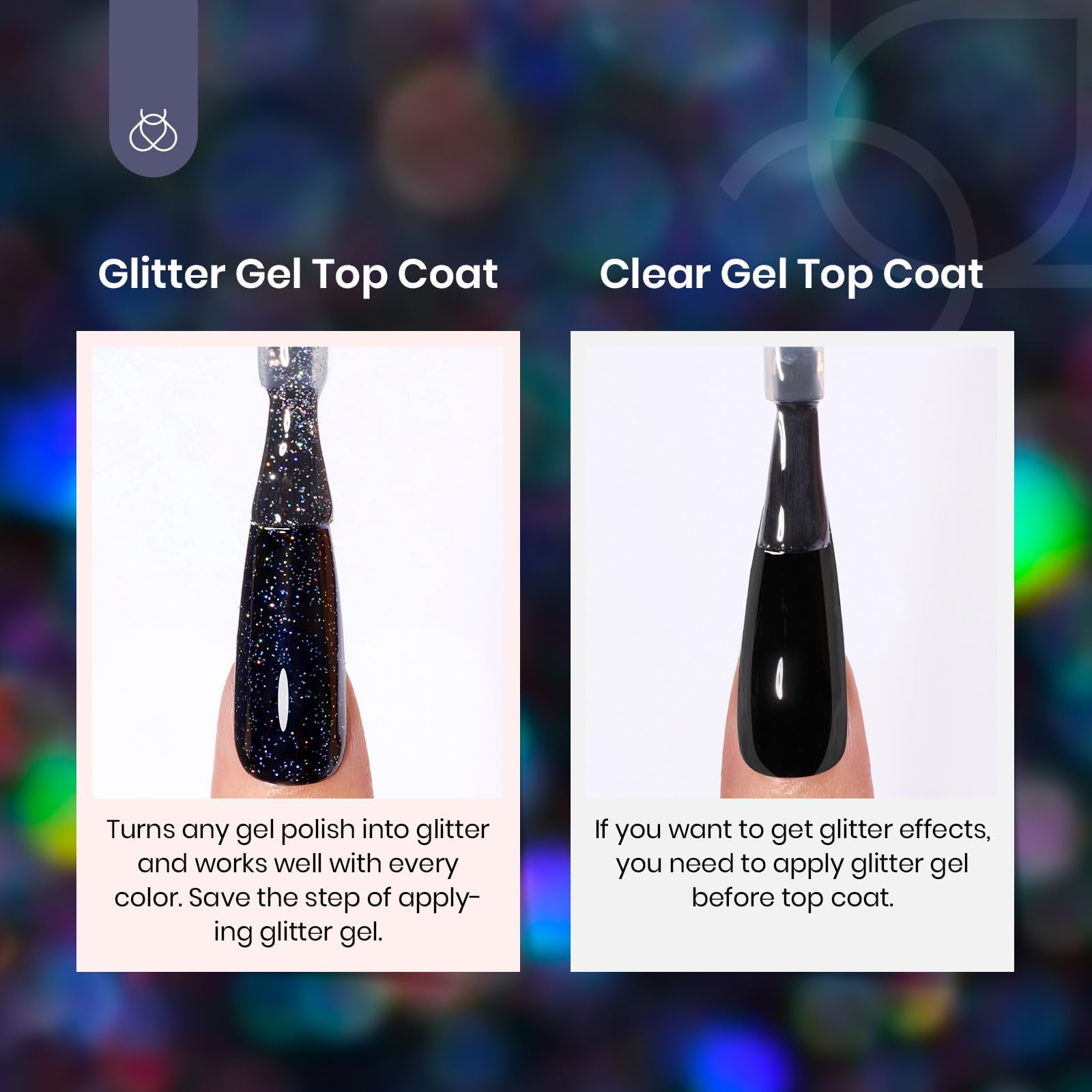 Beetles Heart Gel Top Coat 15ml - Hema Free Glitter Shine No Wipe Top Coat Long-Lasting for Gel Polish, Pink Heart Sparkle Soak Off UV LED Gift for Women