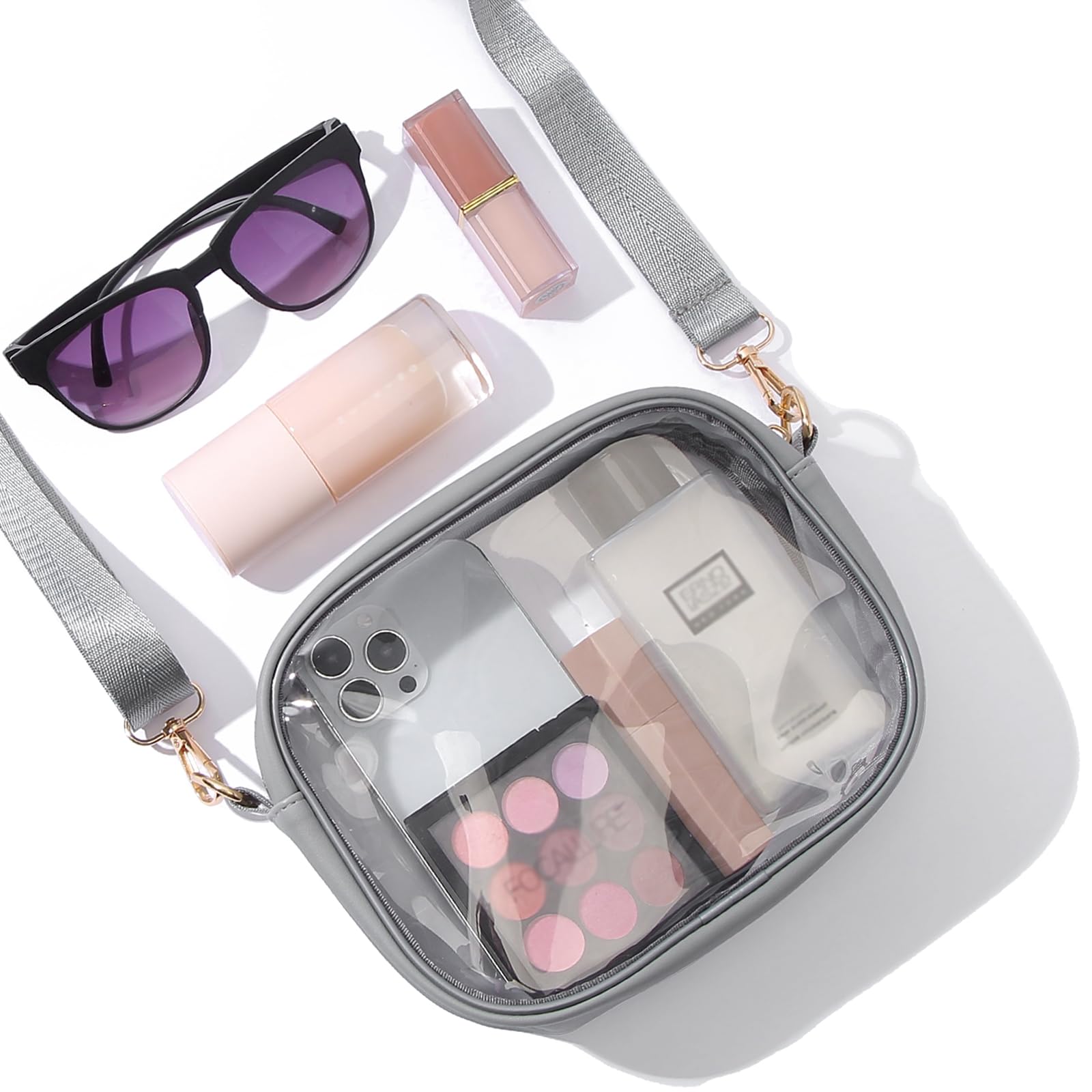 TOBVZOO Clear Bag Stadium Approved, Crossbody Transparent Bag for Concerts Sports Events, Purses for Men & Women