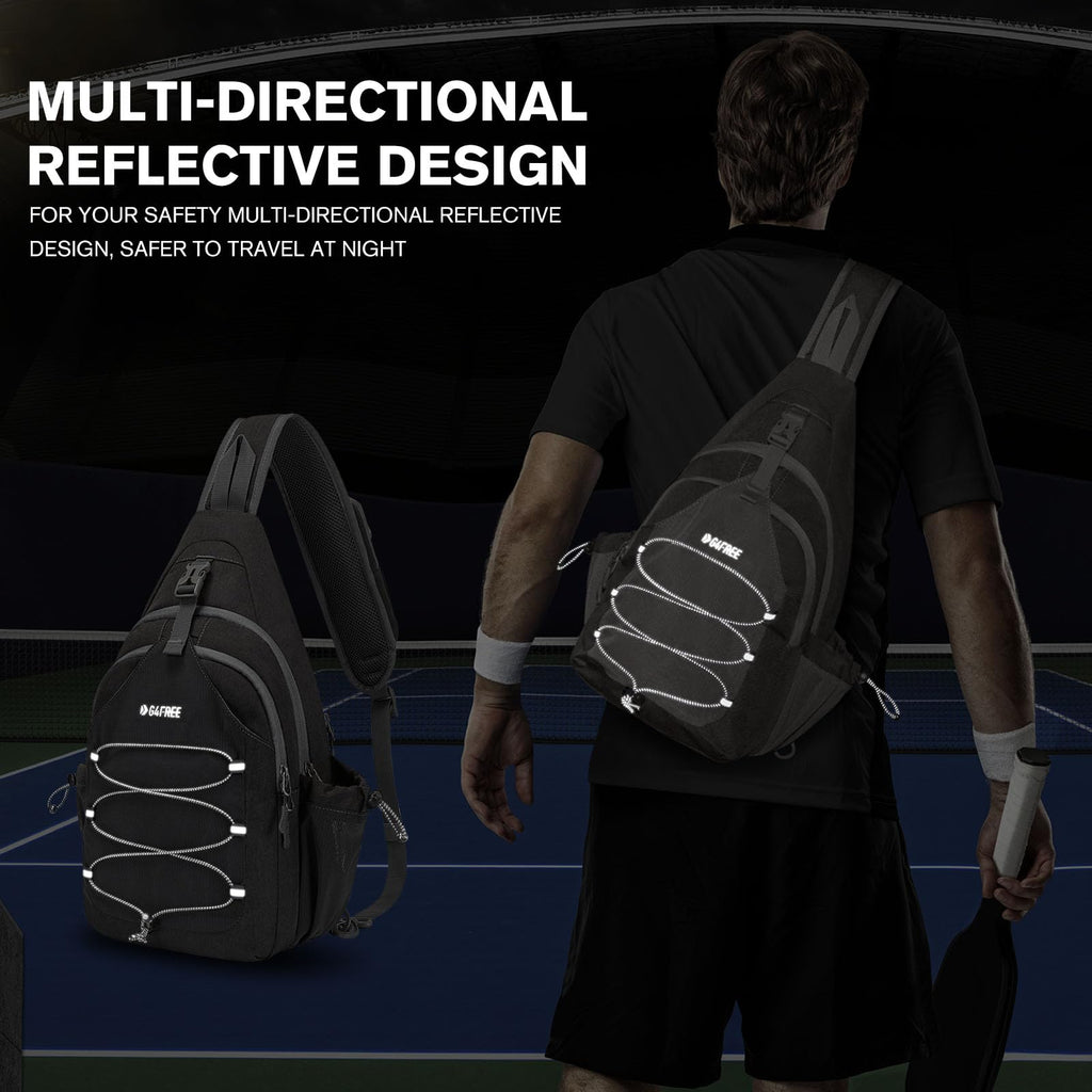G4Free Pickleball Bag, Crossbody Sling Bag for Men Women, Pickleball Backpack, Pickle Ball Paddle Bag Gifts for Sports