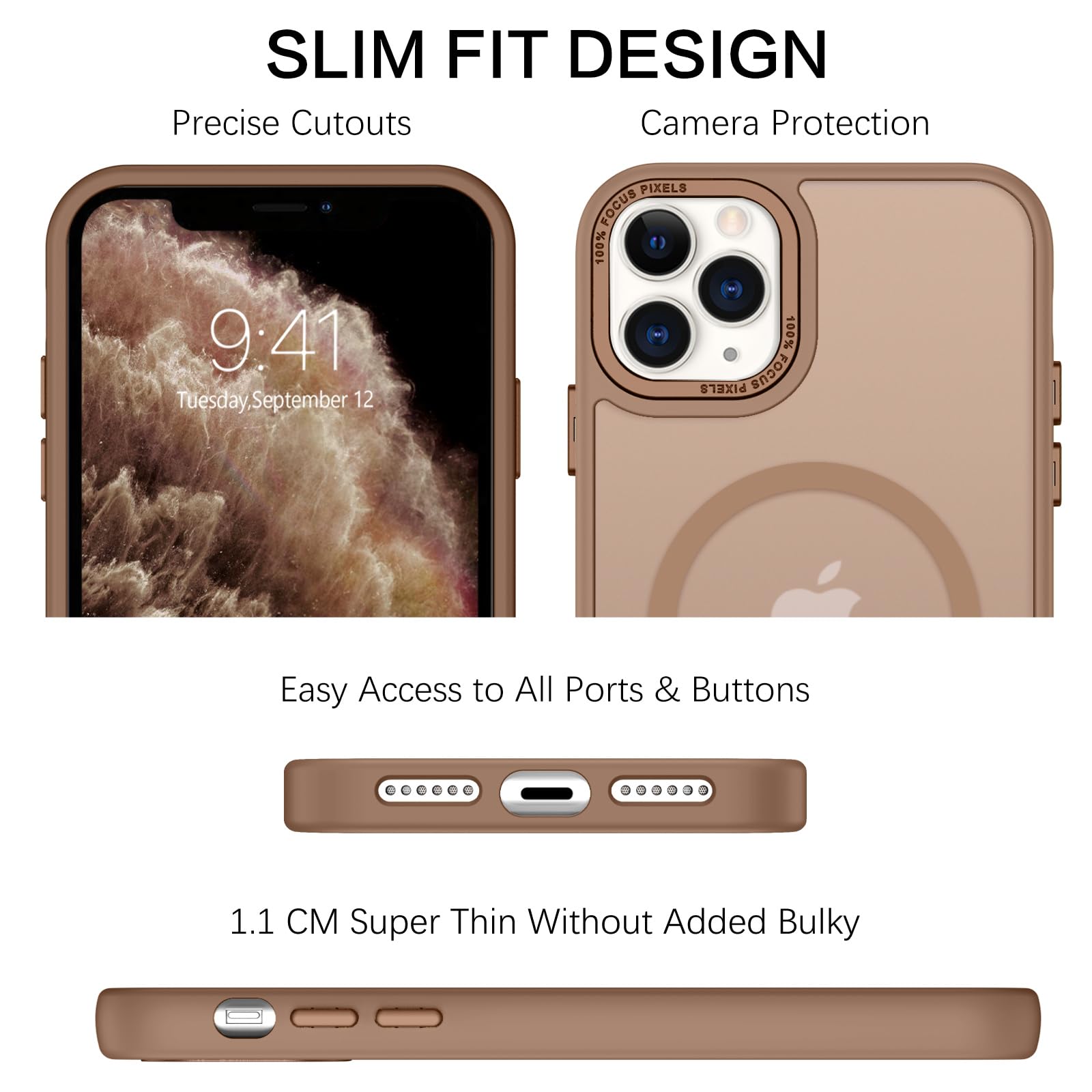 BENTOBEN for iPhone 11 Pro Case 2019 [Compatible with Magsafe] Translucent Matte Magnetic Phone Case iPhone 11 Pro 5.8" Slim Thin Shockproof Bumper Women Men Protective Cases Cover, Black