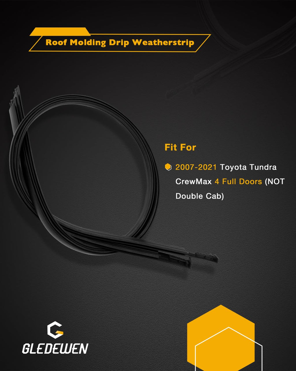 Window Trim Seal, Compatible with 1996-2002 Toyota 4Runner 4-Door, Window Molding Weather Stripping Belt Set, 68161-35010, 68162-35010, 68163-35010, 68164-35010, Door Weatherstrip Rubber Moulding 4PCS