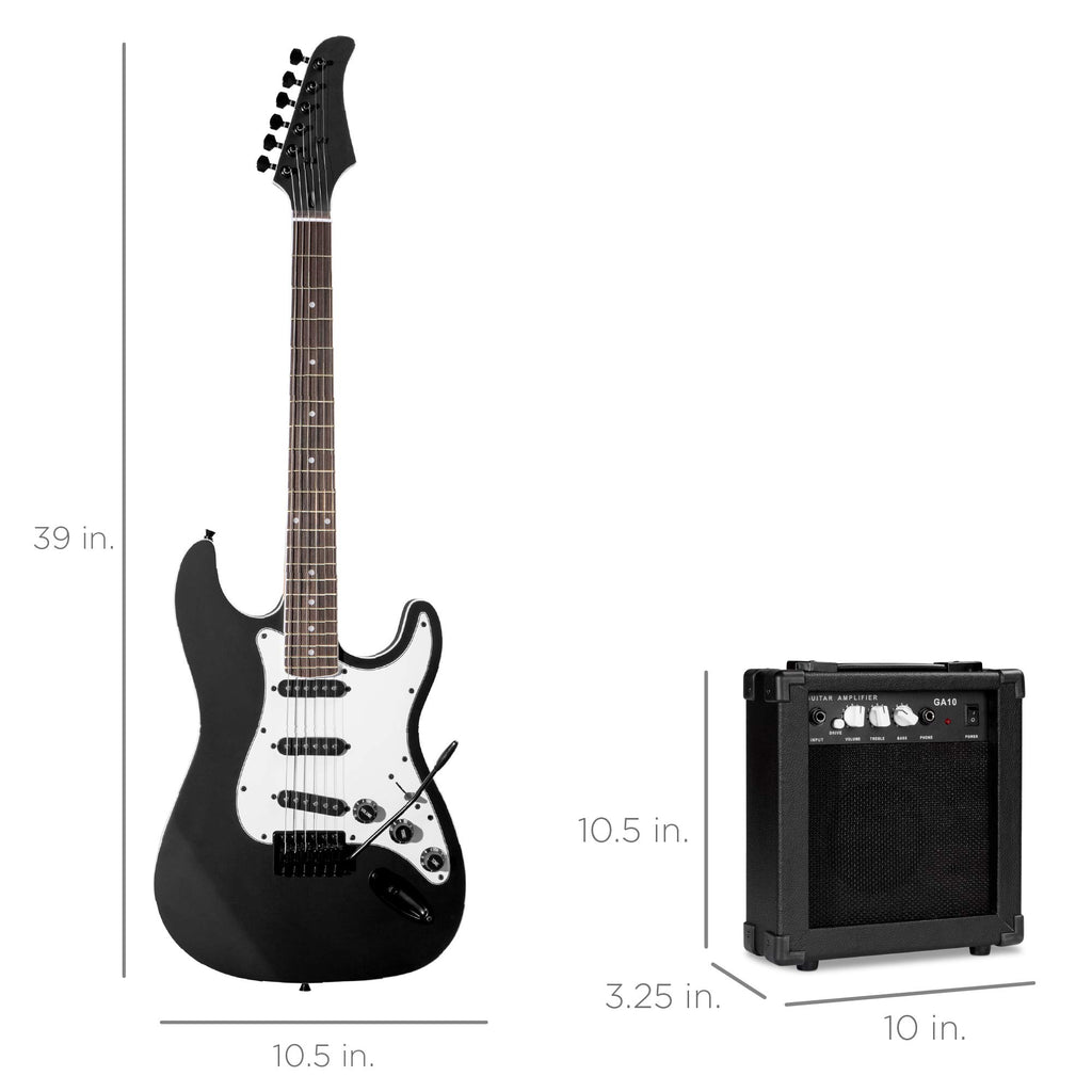 Best Choice Products 39in Full Size Beginner Electric Guitar Starter Kit w/Case, Strap, 10W Amp, Strings, Pick, Tremolo Bar - 3 Color Sunburst