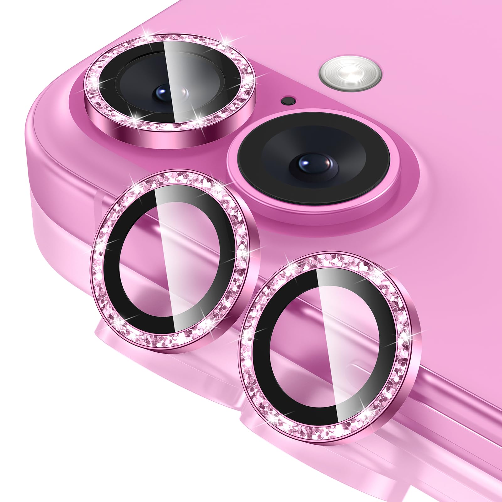 Tensea for iPhone 13 mini/iPhone 13 Camera Lens Protector, 9H Tempered Glass Camera Cover Screen Protector Metal Individual Ring for iPhone 13mini 5.4 inch /13 6.1 inch