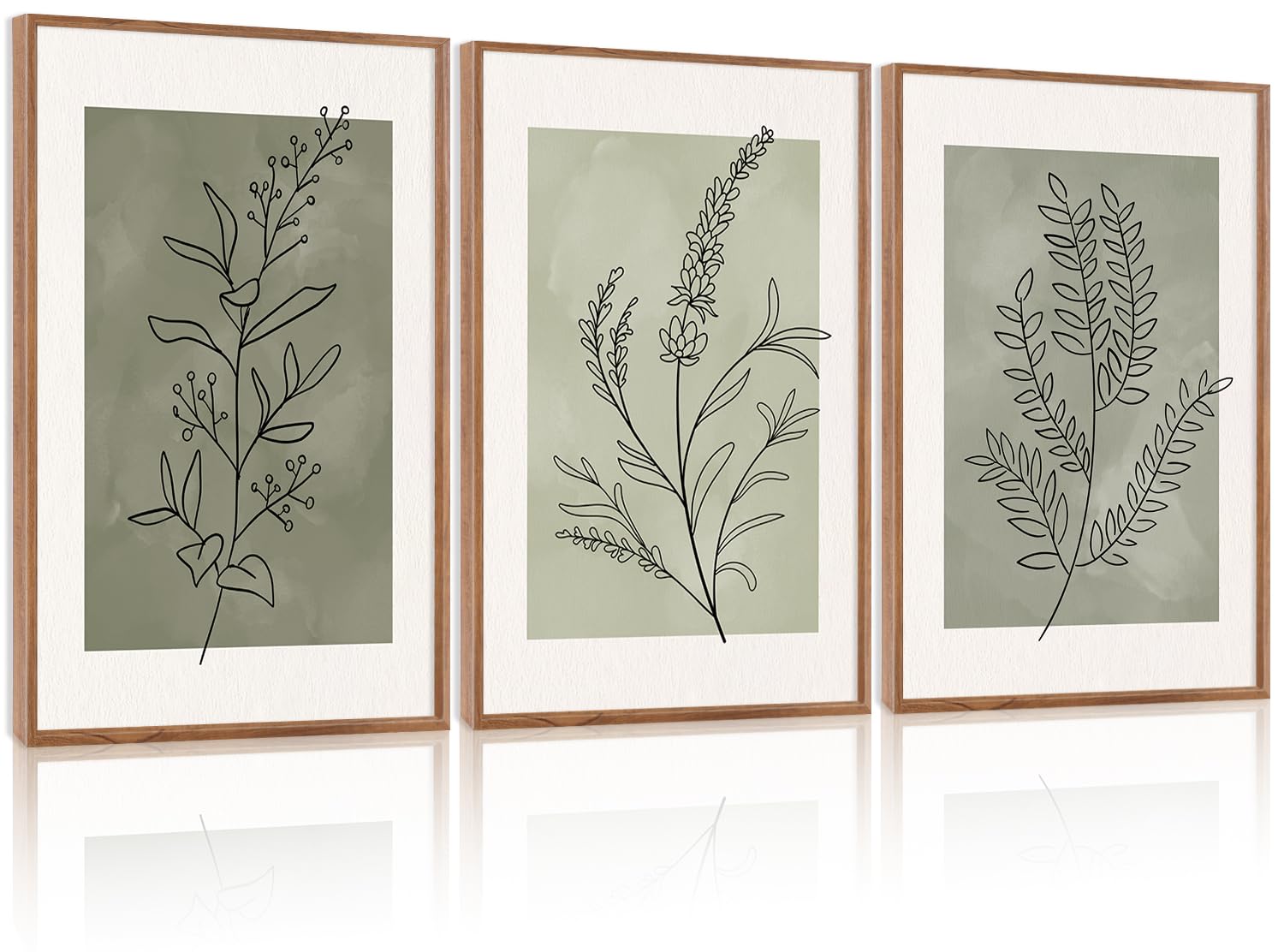 CHDITB Abstract Modern Framed Canvas Wall Art Set, Contemporary Artwork for Home Decor, Neutral Pastel Illustration Wall Painting, Nordic Minimal Zen Art Prints for Living Room Office-16 x24 x3
