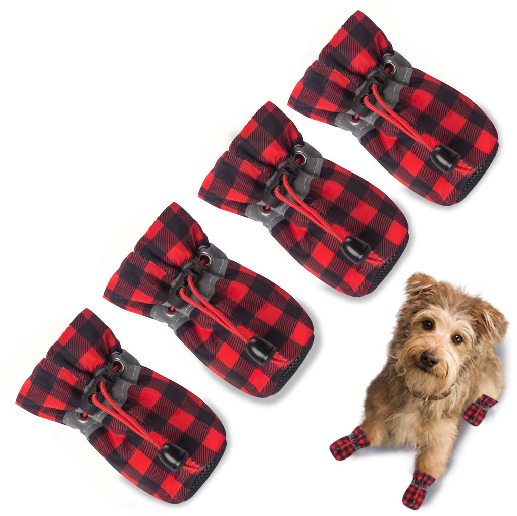 Dog Shoes for Hot Pavement, Summer Dog Boots & Paw Protector, Anti-Slip Sole Dog Booties with Reflective Straps Dog for Small Medium Dogs 4PCS (A-Pink, Size 3: 1.37"(Width))