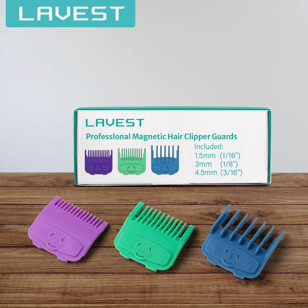 Magetic Clipper Guards Set Compatible with Most Wahl Clippers, Color Coded Clipper Combs Replacement - Guard Number: #1/2, 1 and #1 1/2 (Length: 1/16, 1/8 and 3/16 inch)