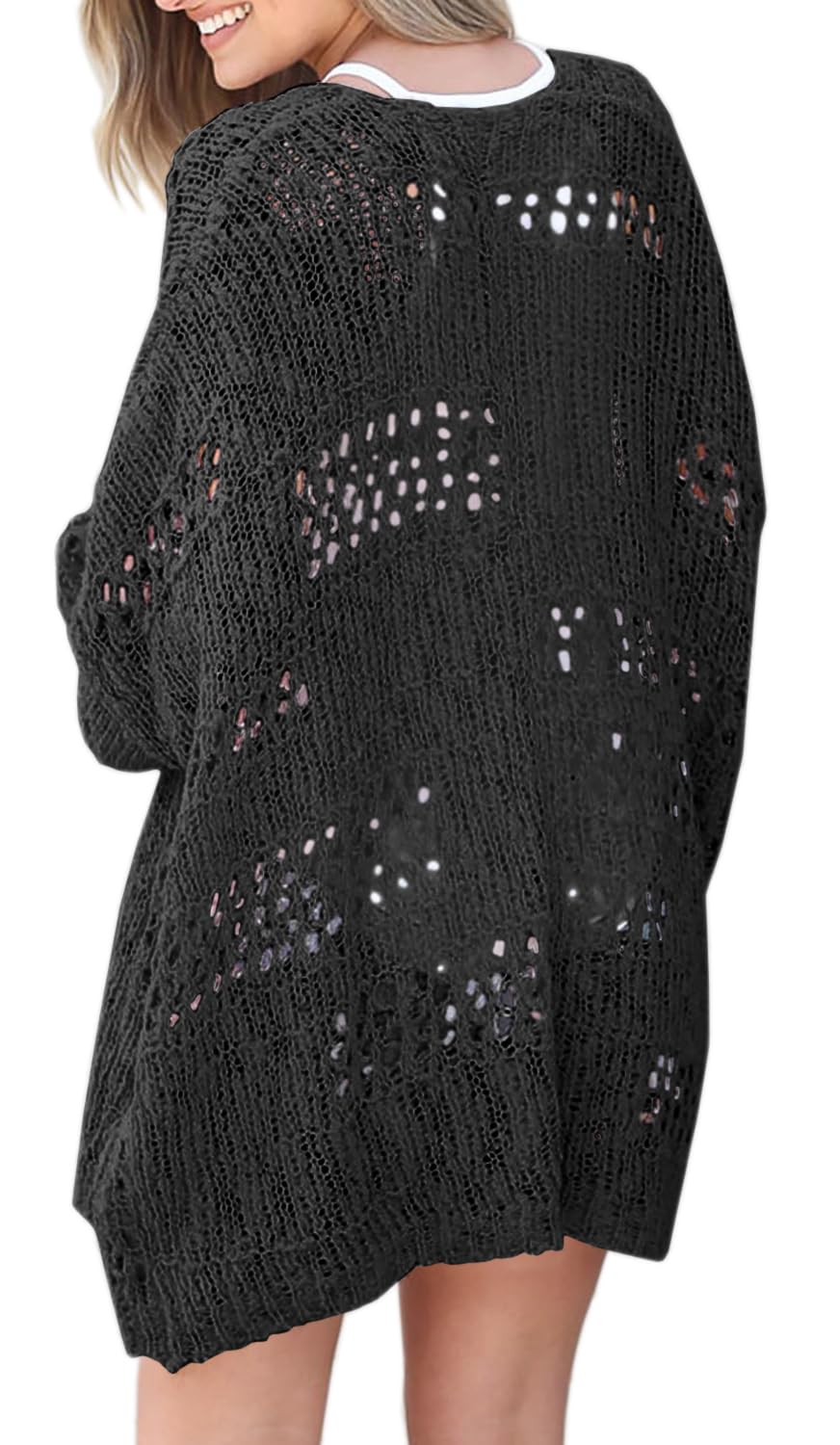 Lightweight Summer Cardigan for Women Spring Netted Crochet Cardigans Sweaters