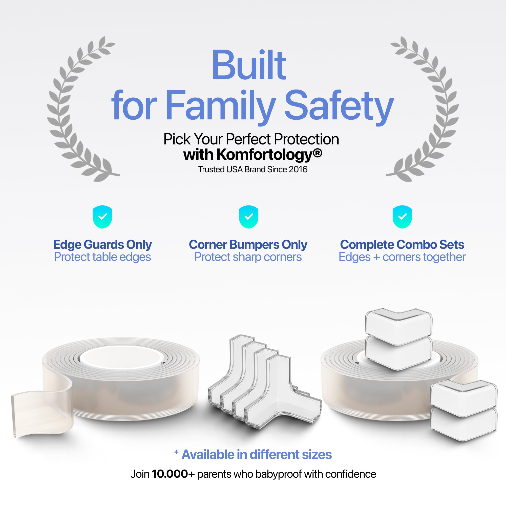 8-Pack Baby Proofing Corner Guards, Soft Rubber Corner Protectors for Furniture, 3M Adhesive Pre-Taped Corner Bumper Guards, Child Proof Safety for Fireplace, Table, Cabinet & Stairs, Black