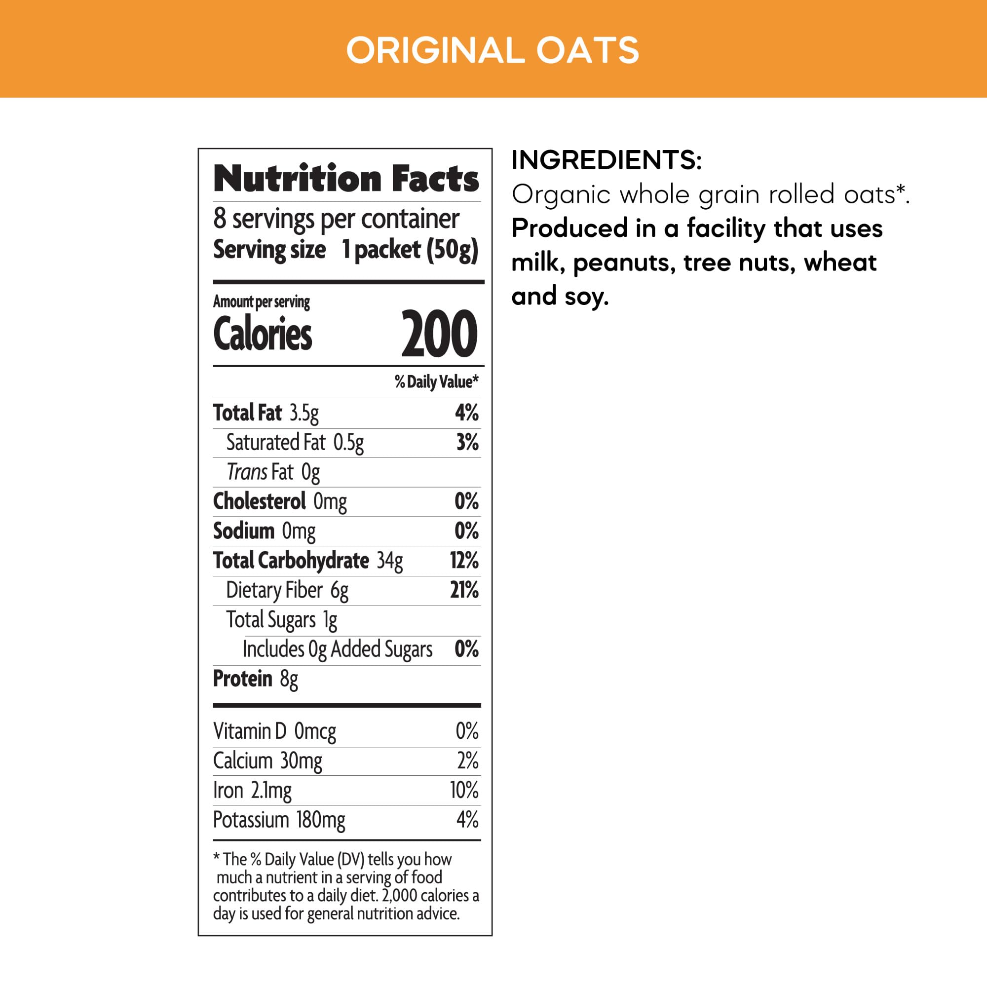 Natures Path, Oatmeal Pouches Apple Cinnamon Organic 8 Pack, 14 Ounce