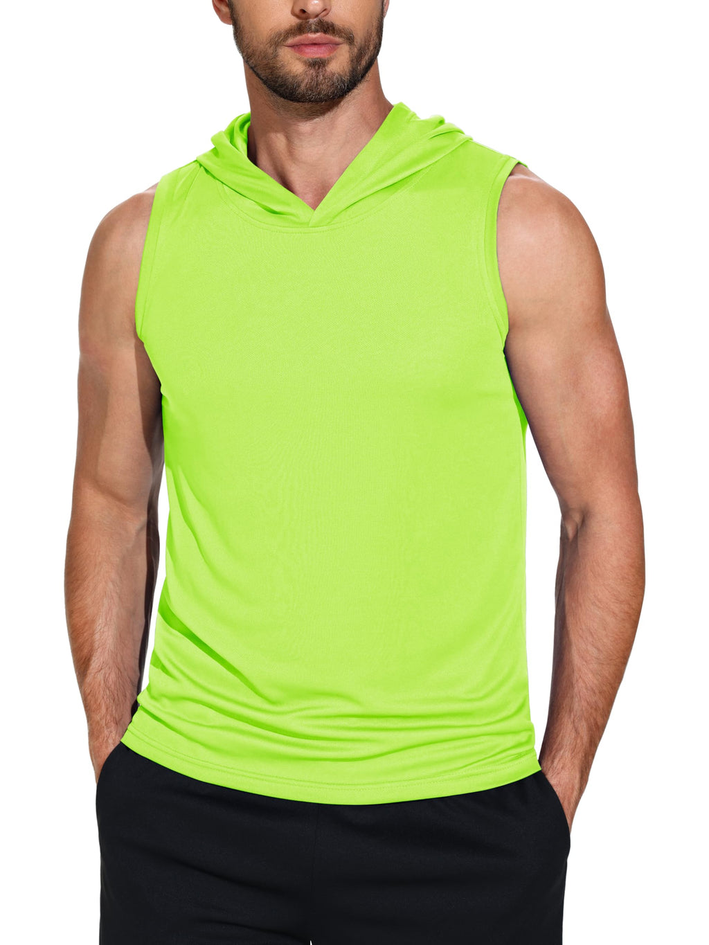 3 Pack Men's Dry Fit Moisture Wicking Tech Quick Dry Sleeveless Shirts Mesh Hoodie Active Athletic Tank Tops